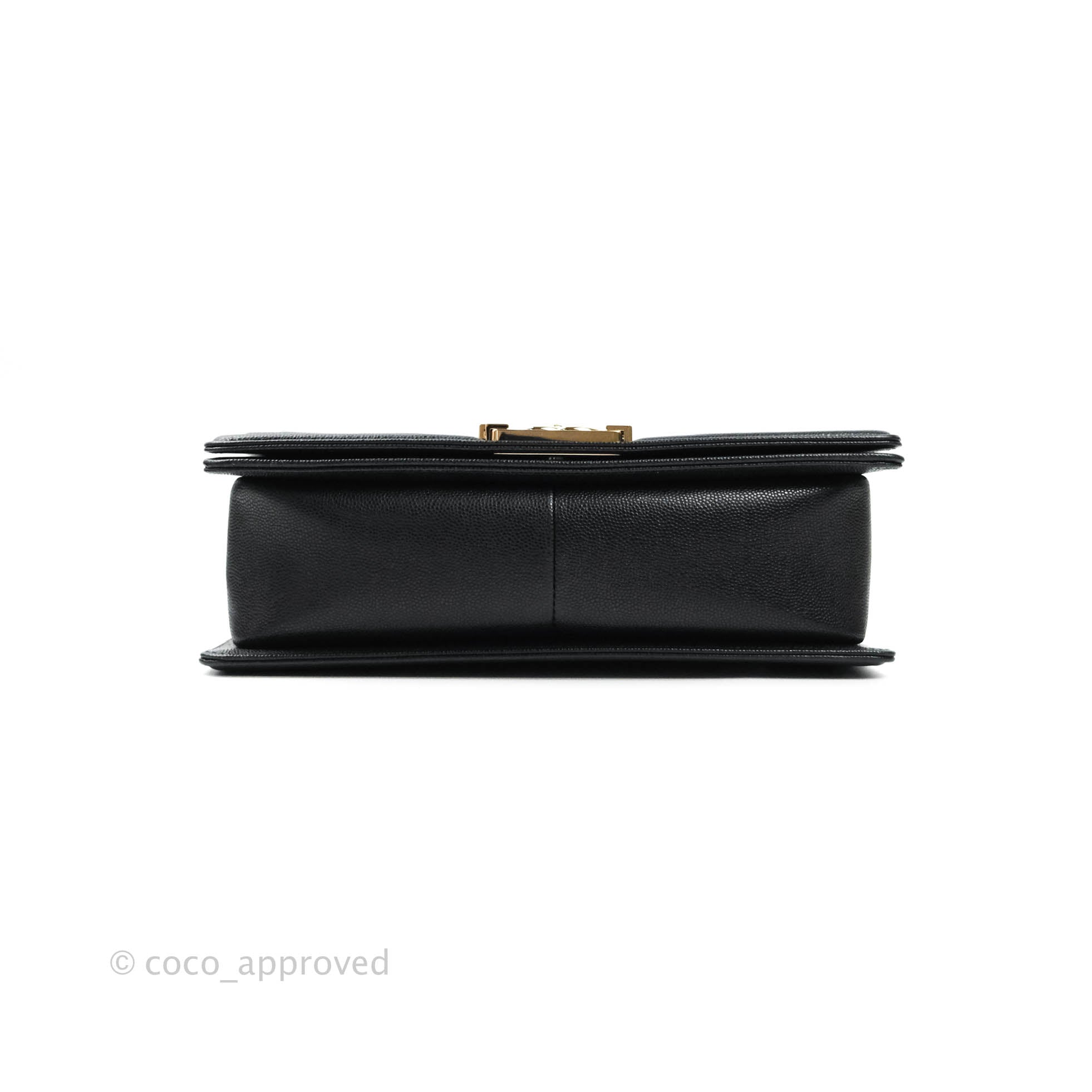 Chanel Boy Quilted Medium Handbag in Black Caviar Leather with Gold Hardware - Perfect for Evening Events, Parties & Luxury Fashion Accessories