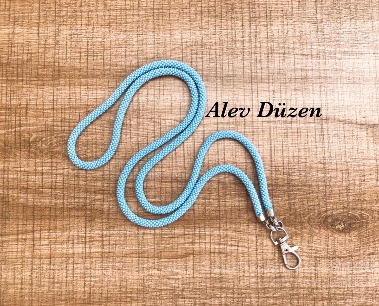 Stylish Baby Blue Beaded Lanyard for Women - ID Badge Holder & Teacher Lanyard - Perfect for Schools, Offices, and Conferences