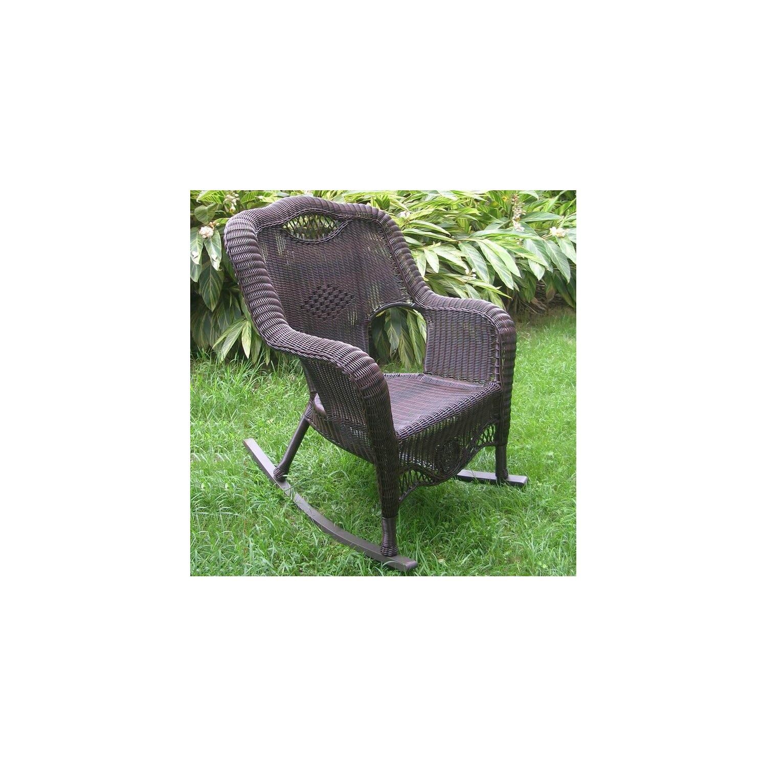 Resin Wicker Rocking Chair for Indoor & Outdoor Use - Durable & Weather-Resistant Patio Furniture for Porch, Garden, or Living Room Relaxation
