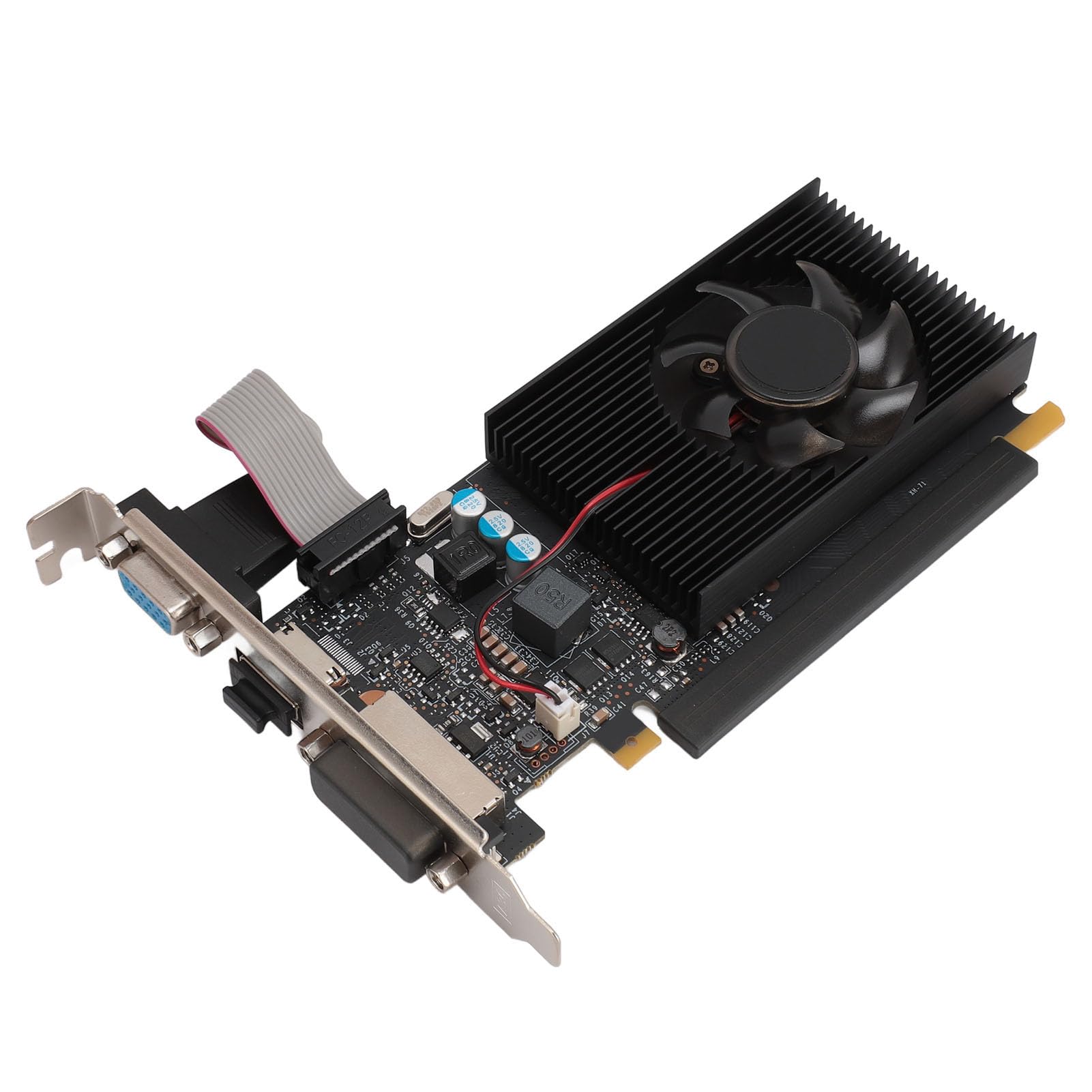 Tosuny GT710 2GB DDR3 64bit PCIe 2.0 Graphics Card - 954/1334MHz, HDMI/DVI/VGA Outputs, Silent Fan for PC Gaming & Office Use | Perfect for 4K Video Playback, Multi-Monitor Setup & Light Gaming