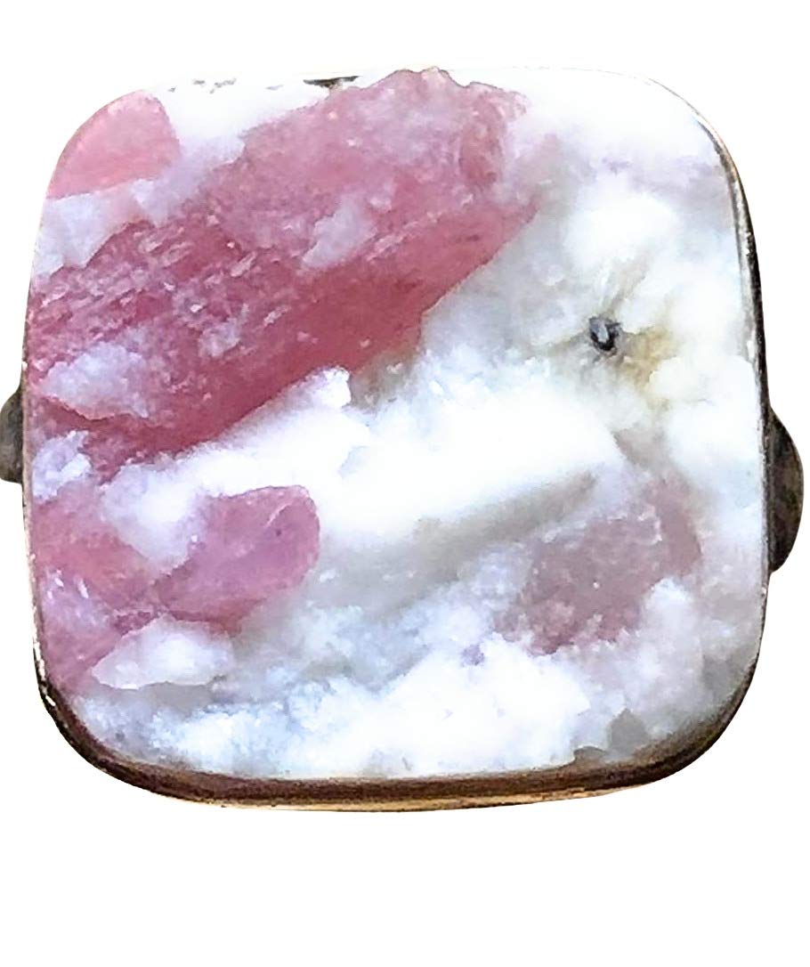 Genuine Pink Tourmaline 925 Sterling Silver Ring for Women - Size 8 - Elegant Birthstone Jewelry Gift for Anniversary, Valentine's Day & Special Occasions