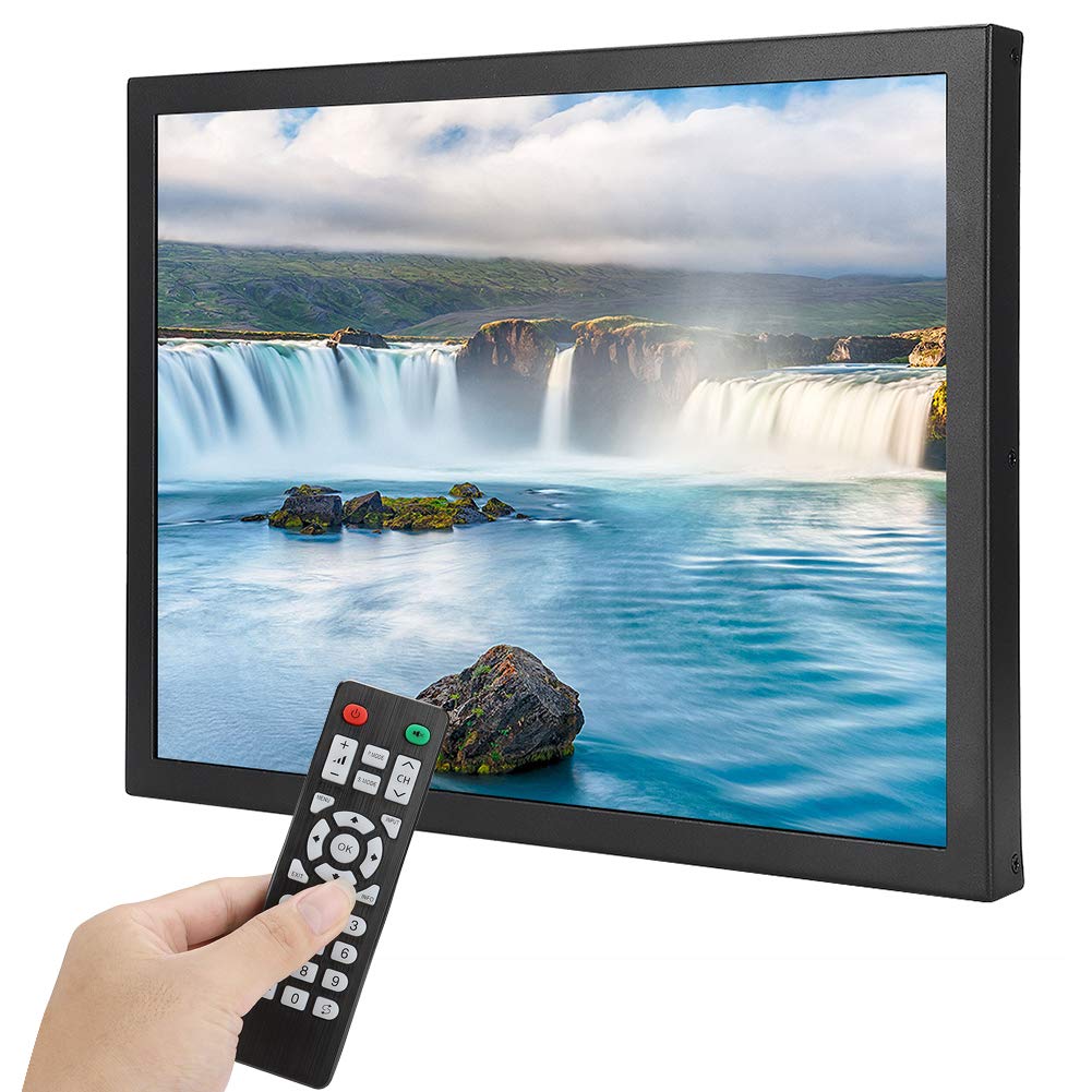 15inch Industrial Touch Screen Monitor - 1024x768 4:3 Aspect Ratio, HDMI/VGA/AV/BNC/USB Ports - Waterproof & Shockproof for Factory, Warehouse, CCTV Surveillance & Digital Signage (US Plug)
