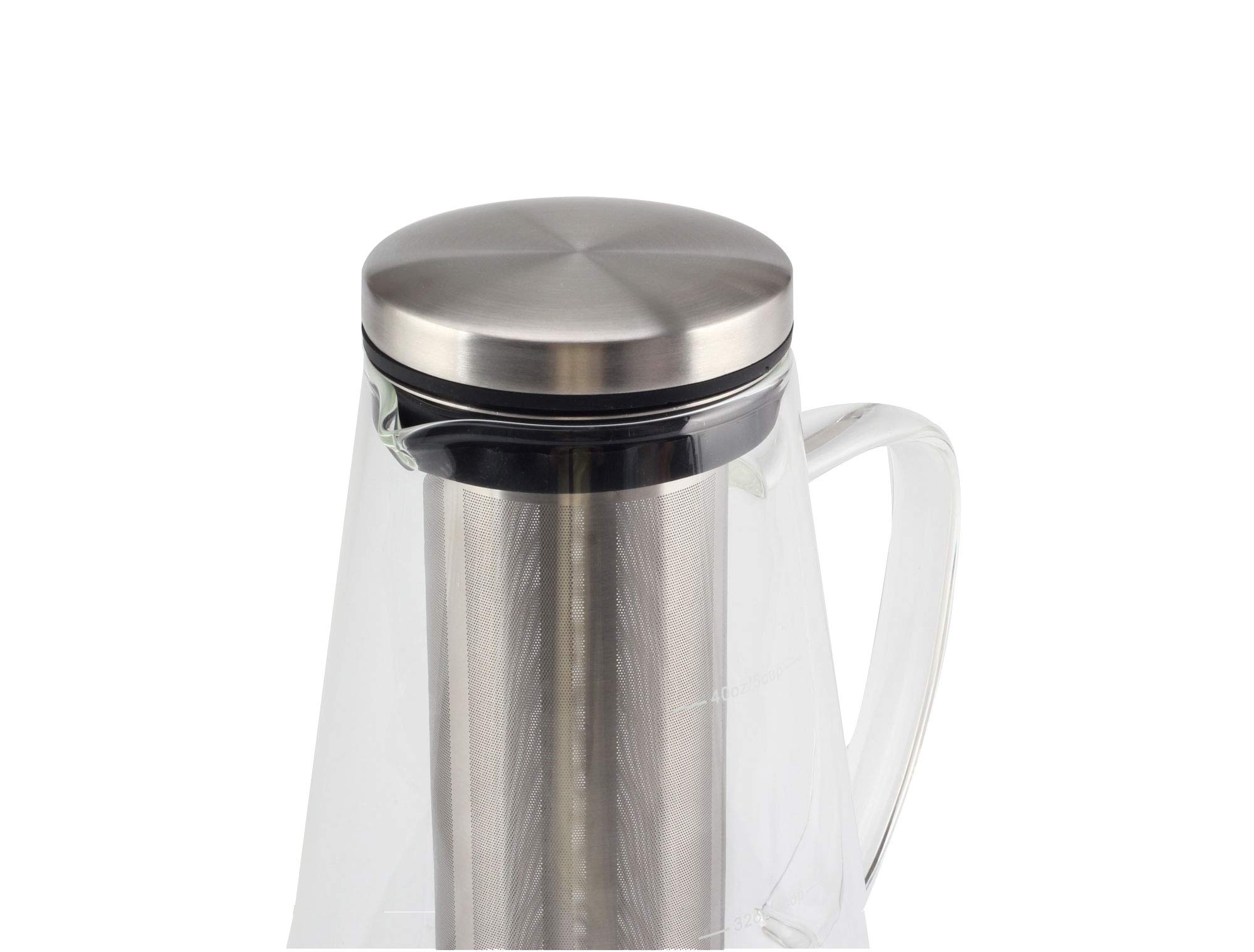 Premium Cold Brew Coffee Maker & Tea Infuser - 40oz Glass Carafe with Spout for Iced Brewing | Perfect for Home, Office & Outdoor Use