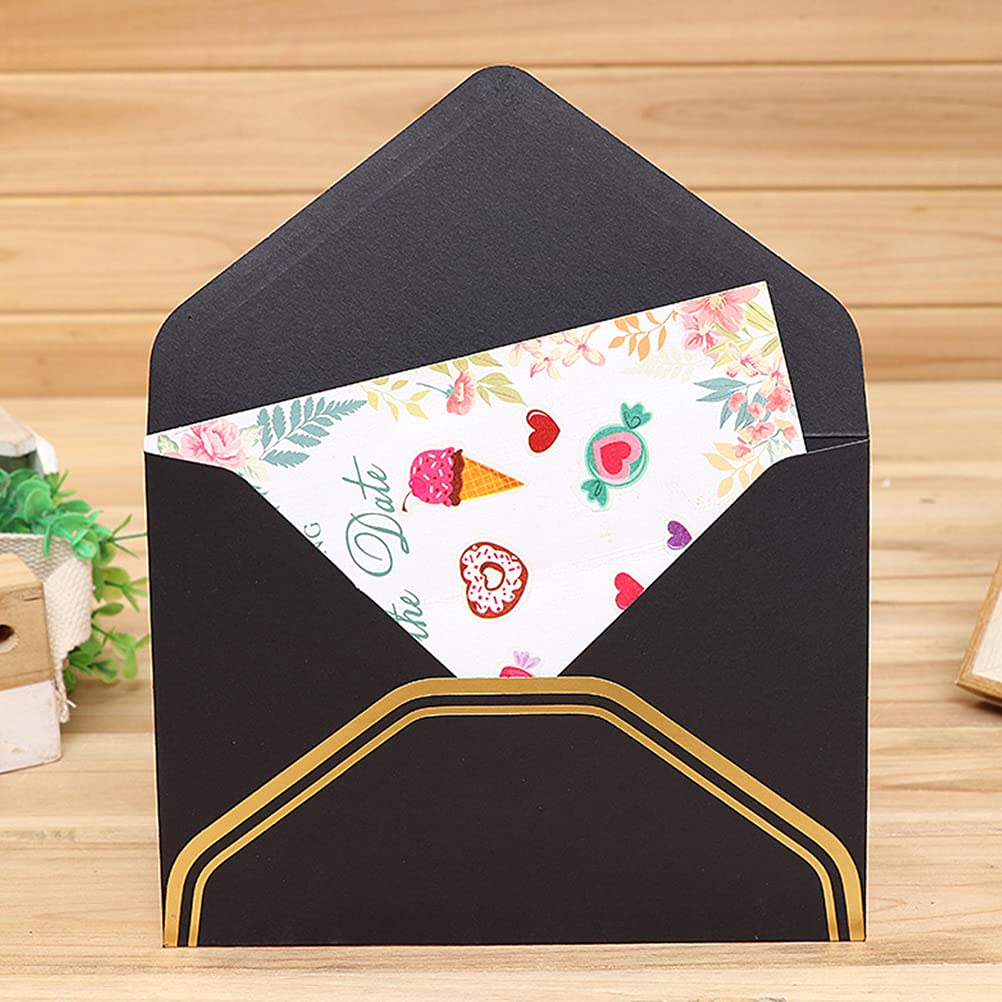 10-Pack Kraft Christmas Card Envelopes - Holiday Party Invitation Envelopes, Greeting Card Envelopes with Bronzing Details, Classic Style for Holiday Cards, Letters & Notes - Perfect for Christmas Party Invitations, Wedding Invites & Thank You Cards