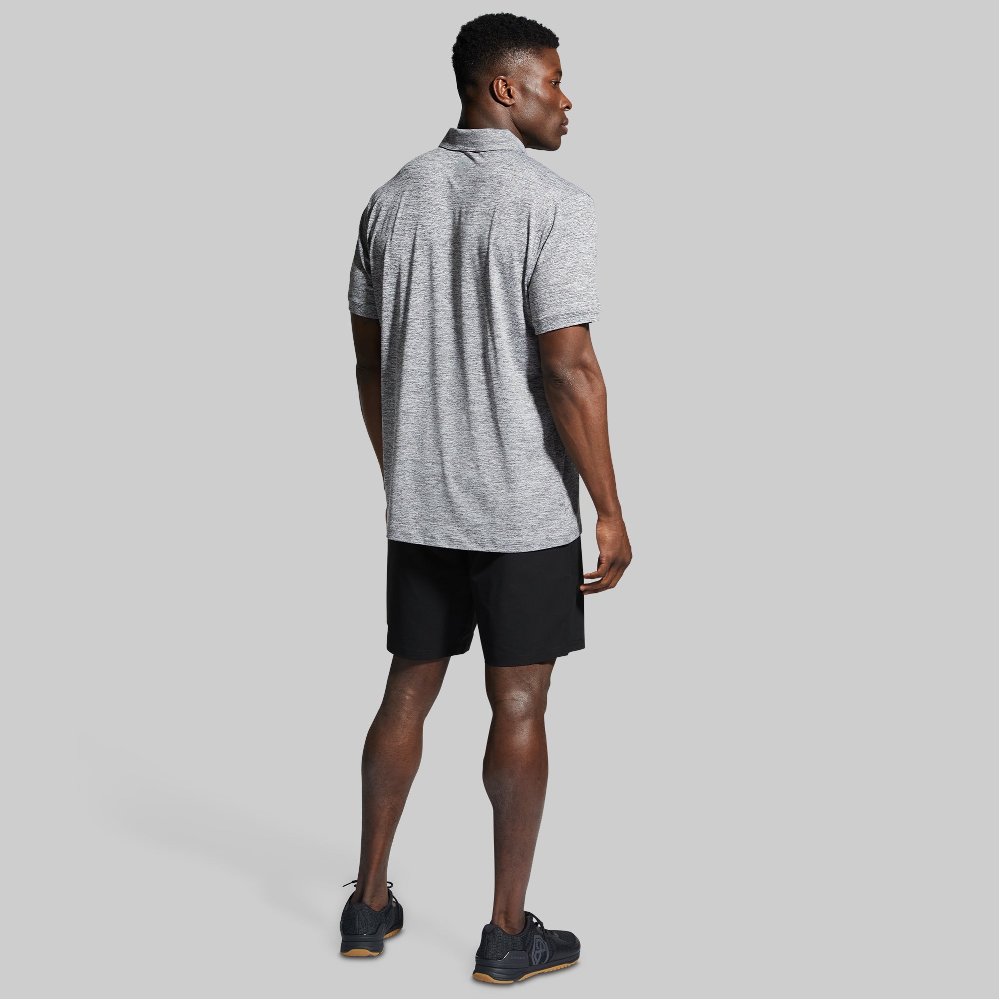 Men's Athleisure Polo Shirt - Heather Grey - Comfortable & Stylish for Workout, Golf, and Casual Wear