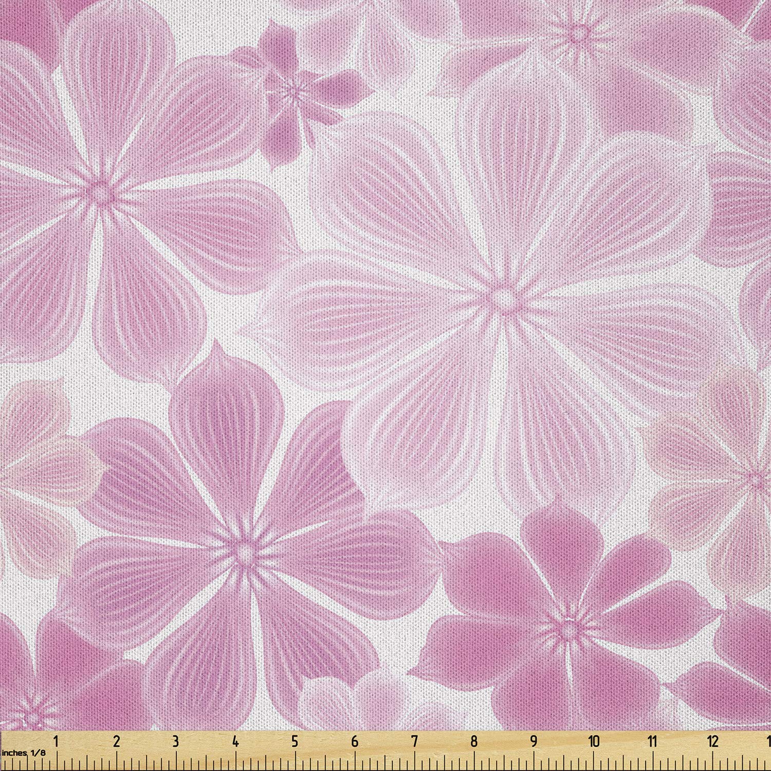 Pale Pink Floral Microfiber Fabric by The Yard - Spring Daisy Pattern in Rosy Shades for DIY Crafts, Home Decor & Sewing Projects (10 Yards, Soft Pink/White)