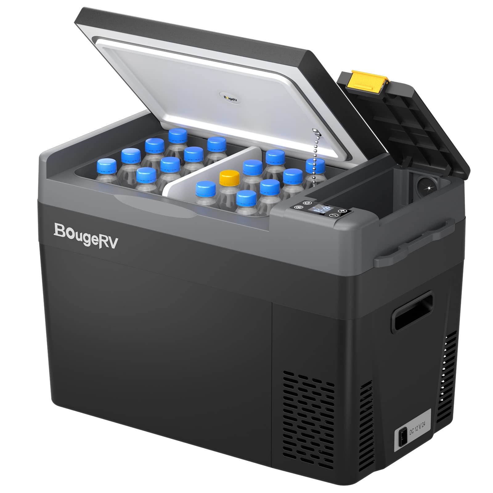 BougeRV 12V 30 Quart Portable Car Refrigerator & Freezer (-8°F to 50°F) - 12V/24V DC & 110-240V AC Compressor Cooler for Camping, Overlanding, RV, Truck, SUV & Van - Perfect for Road Trips, Picnics & Outdoor Adventures