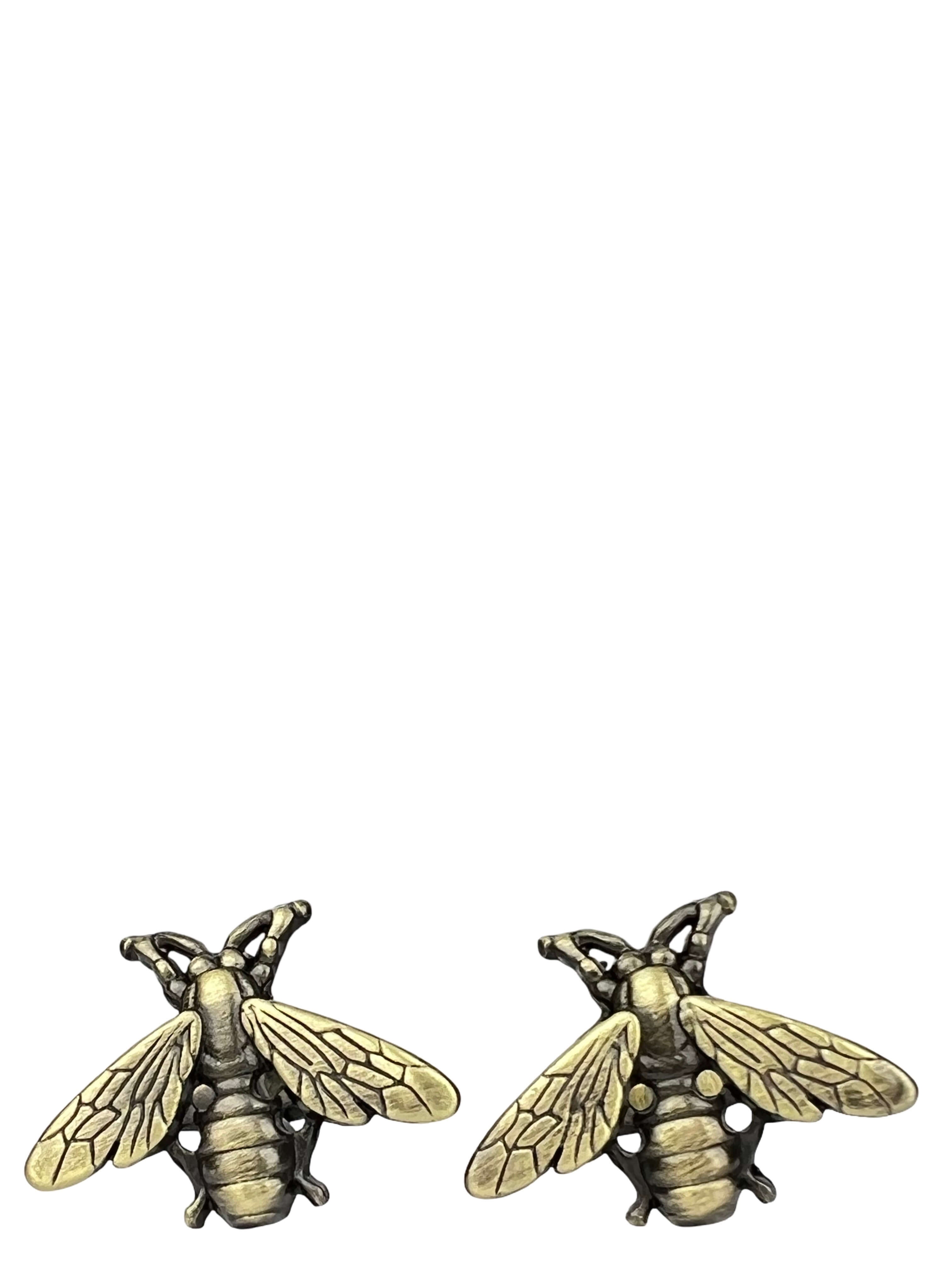 Antique Bee Cufflinks for Men - 14K Gold Plated Vintage Bee Design Cuff Links - Perfect for Weddings, Formal Events & Business Attire