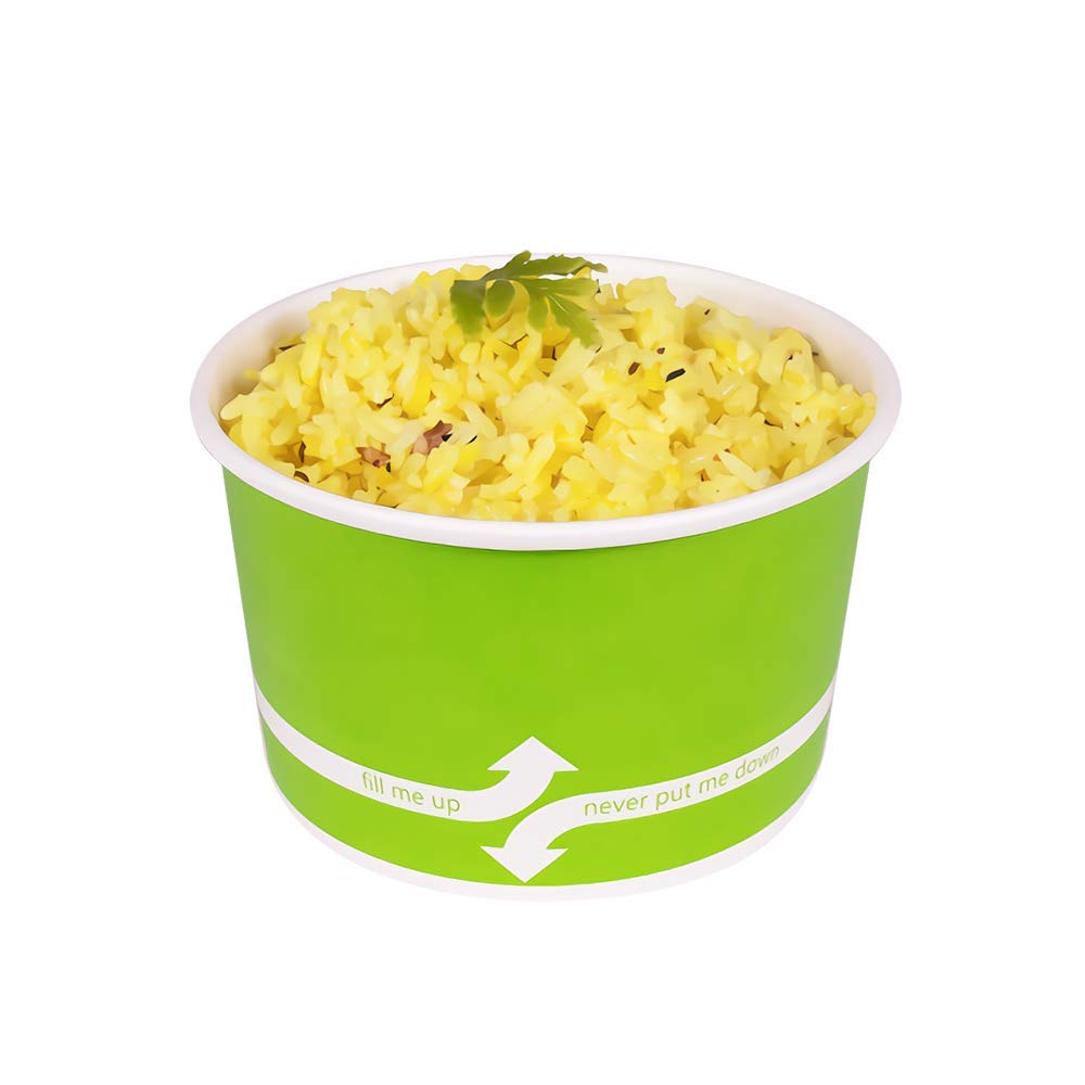 16oz (1000 ct) Eco-Friendly Disposable Paper Soup Bowls - Perfect for Hot & Cold Foods, Soups, Noodles, Pasta, Snacks - Green Compostable Bowls for Parties, Catering, Restaurants & Home Use