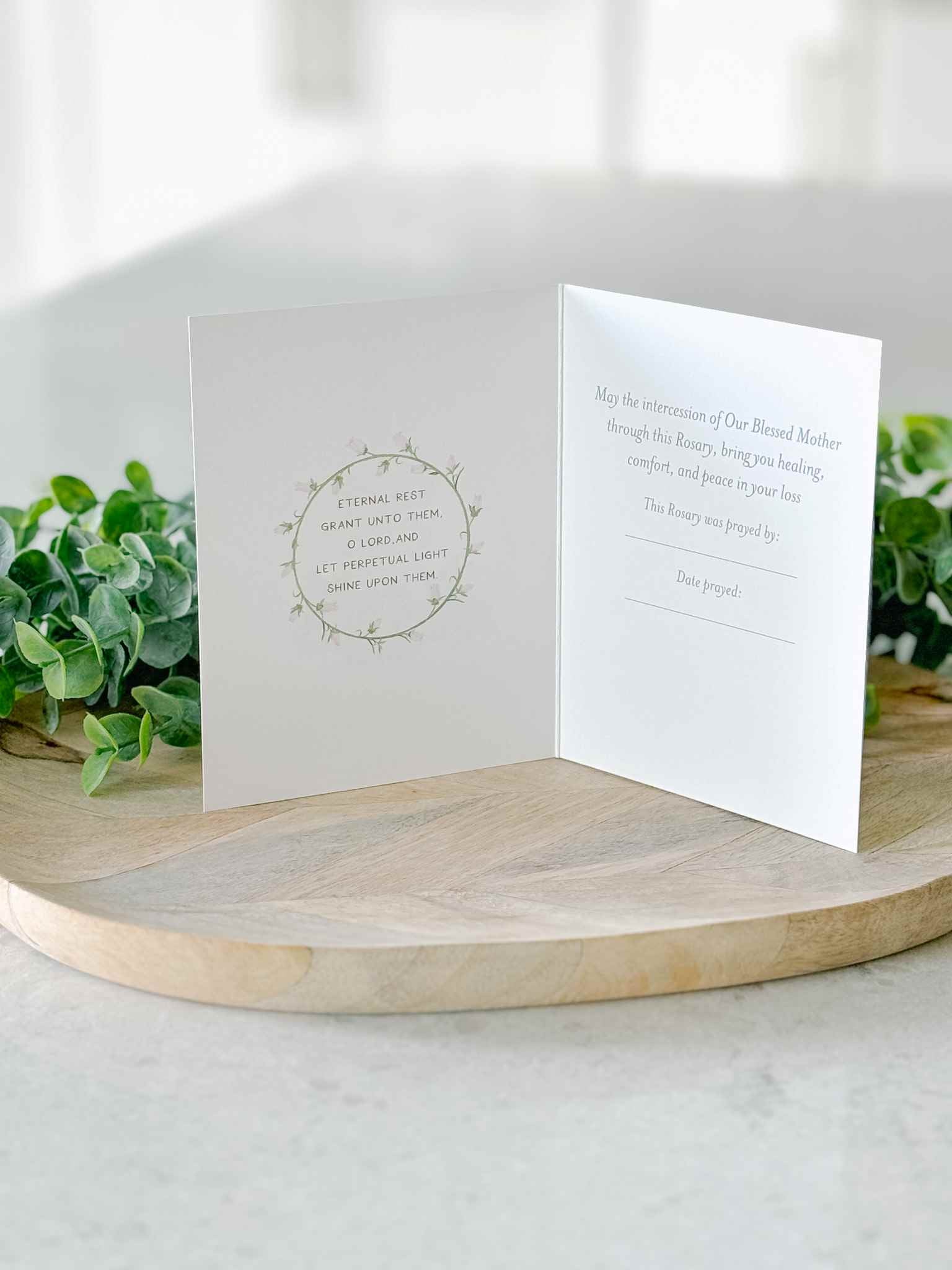 Heartfelt Condolences Rosary Card Set of 4 - Sympathy Prayer Cards for Funeral, Memorial Service & Catholic Grieving Support