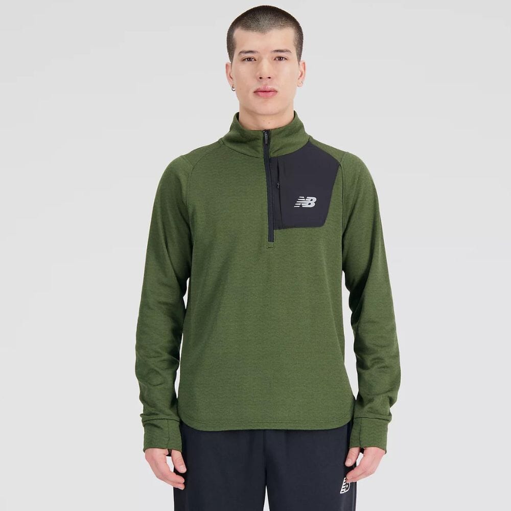 New Balance Men's Heat Grid Half Zip Pullover - Lightweight Running & Training Jacket for Cold Weather Workouts & Outdoor Activities