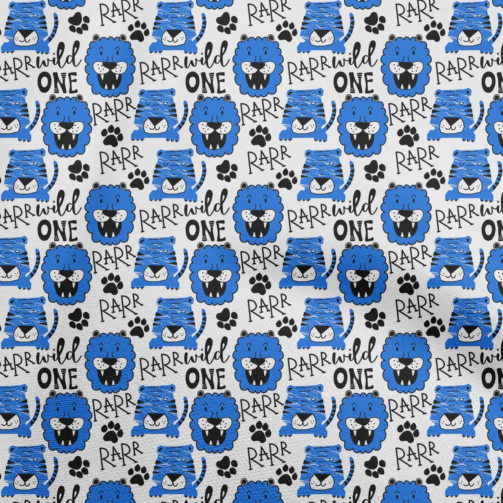 oneOone Rayon Medium Blue Animal Print Fabric for Kids - 56 Inch Wide DIY Sewing Material for Clothing, Crafts & Quilting - Perfect for Dresses, Pajamas & Home Decor Projects