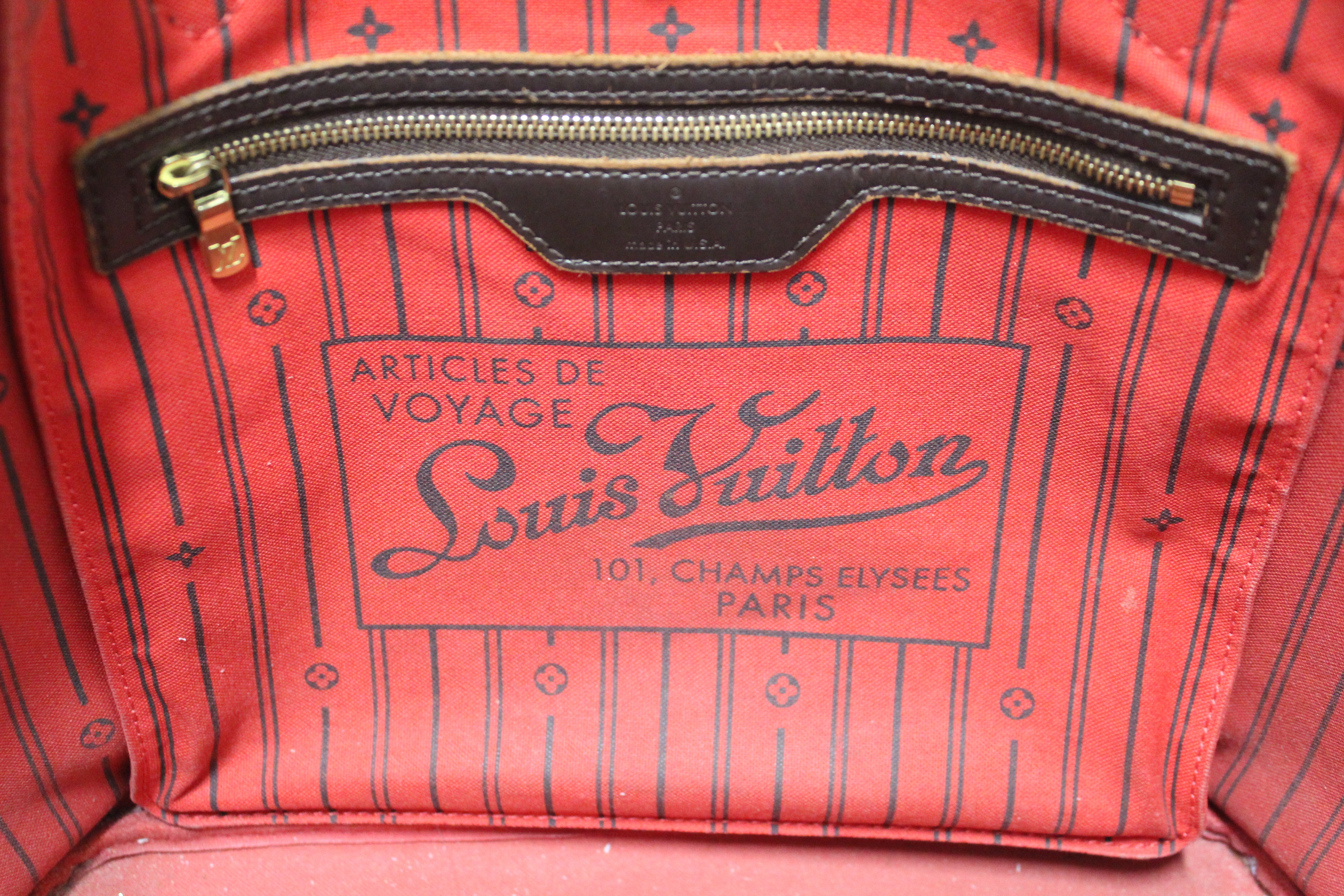 Authentic Louis Vuitton Damier Ebene Canvas Neverfull MM Shoulder Tote Bag - Luxury Designer Handbag for Women, Perfect for Work, Travel & Everyday Use