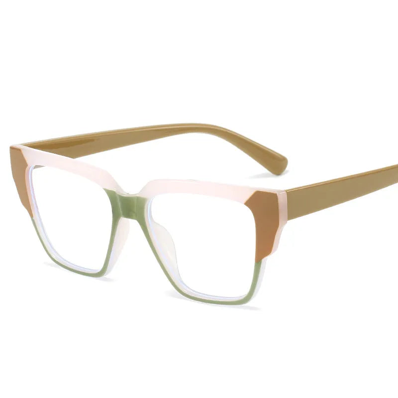 CCspace Women's Full Rim Square TR90 Titanium Eyeglasses 56855 - Lightweight & Durable Frame for Work, Reading & Everyday Fashion