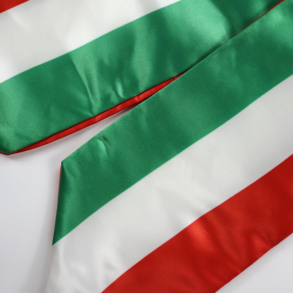 Iranian Flag Graduation Stole - 180x13cm Double Sided Sash for International Students - Perfect for Study Abroad Graduation Ceremonies, Cultural Events & Gift Giving