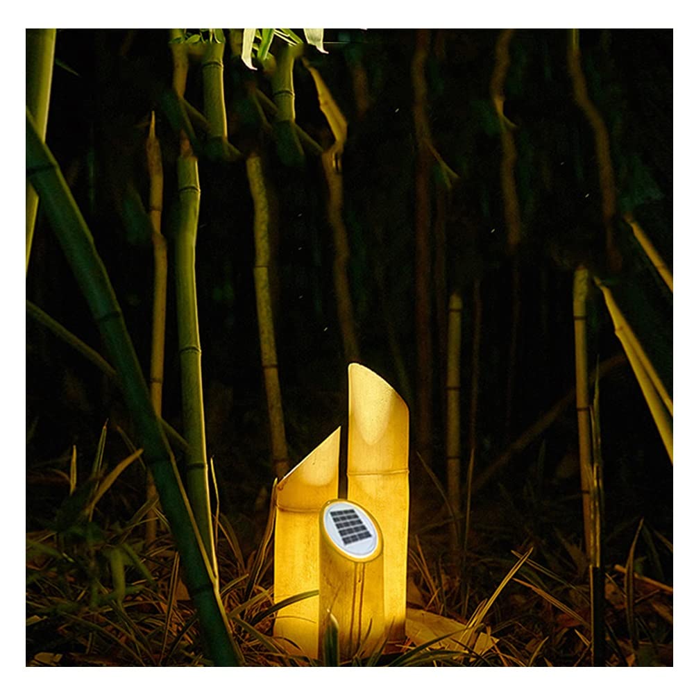 Solar Garden Lights Outdoor Waterproof - Bamboo Style for Lawn & Park Decoration