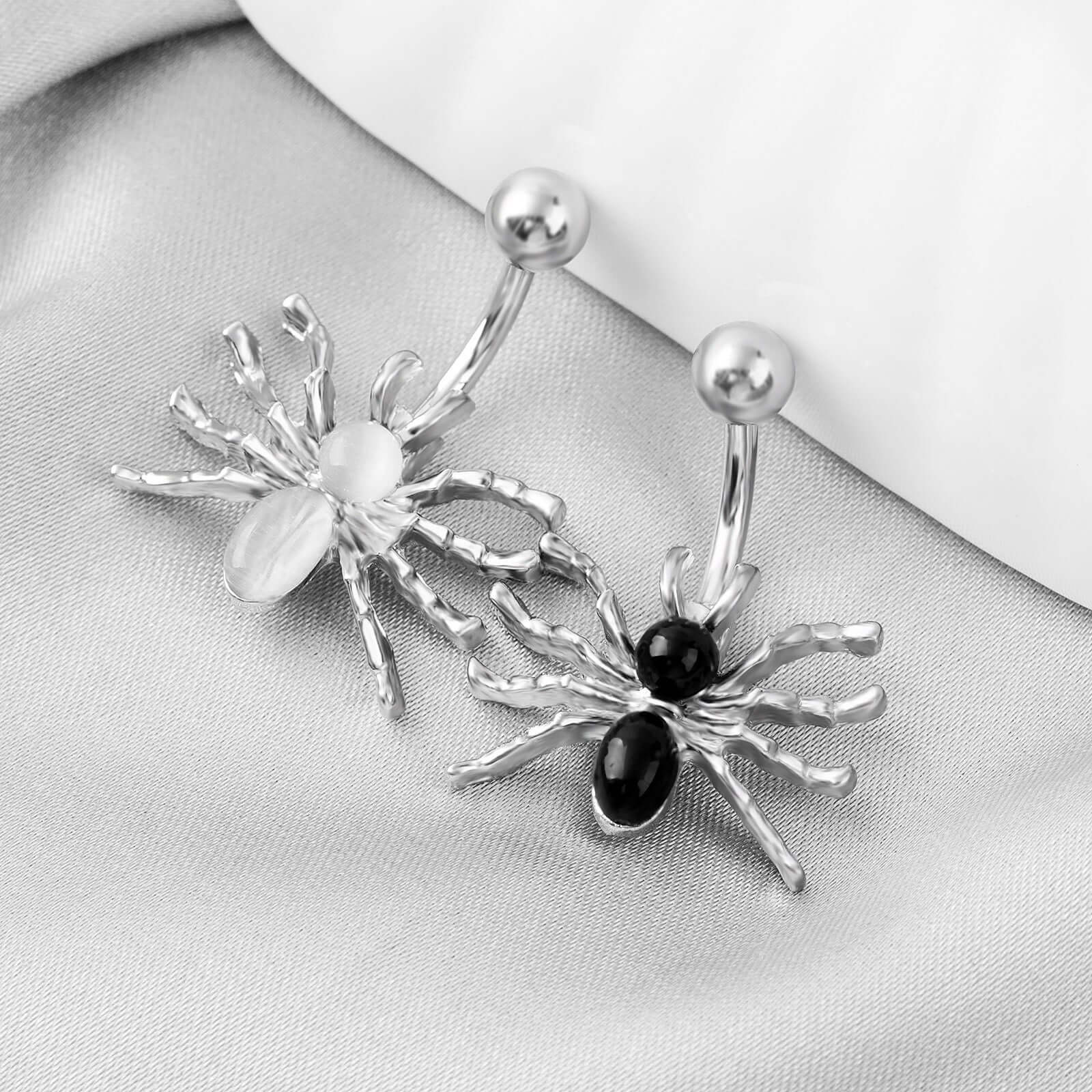 Hypoallergenic Spider Belly Button Rings - Surgical Steel Body Jewelry for Women | UZ177 | Perfect for Piercing Healing, Everyday Wear & Alternative Fashion