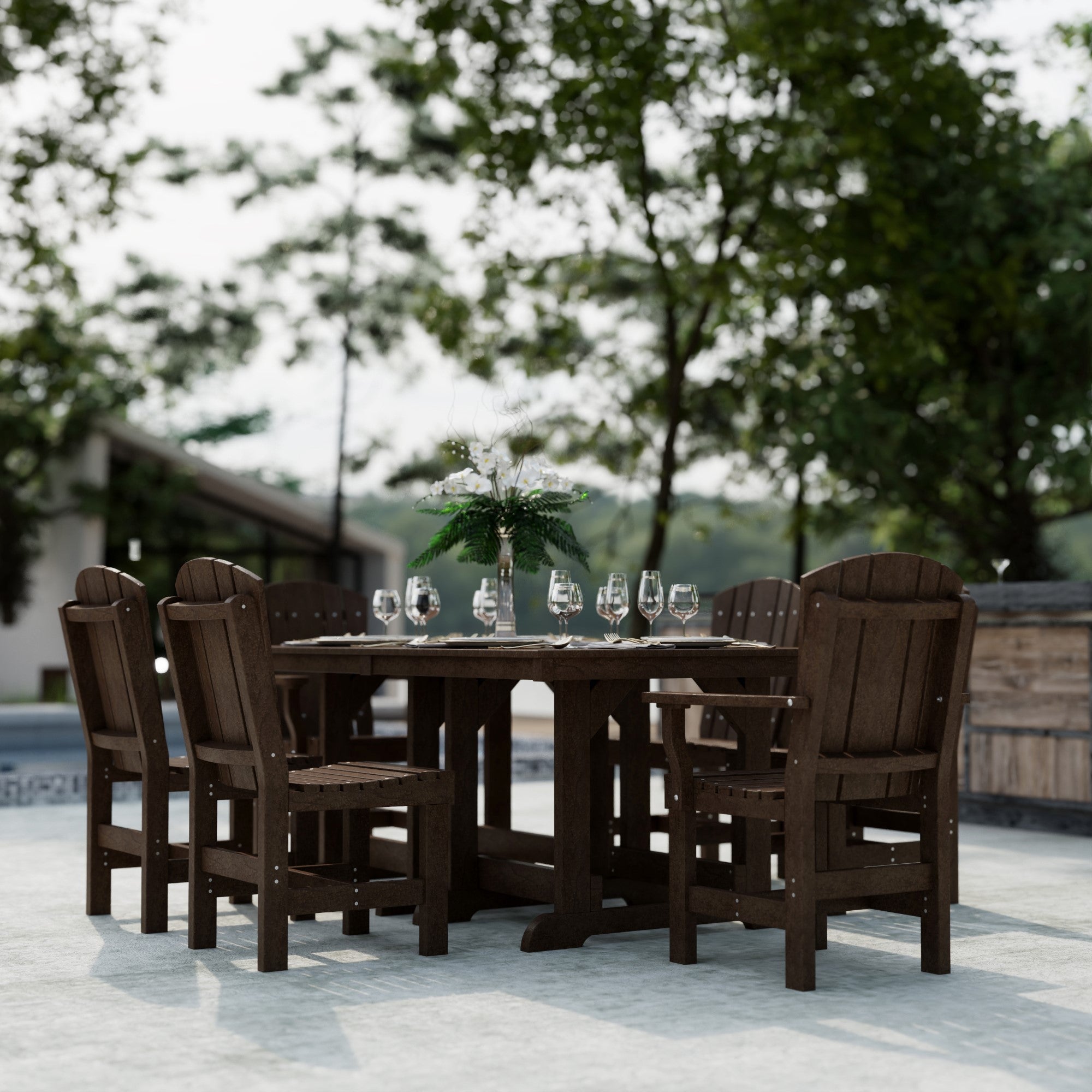 Heritage 7-Piece 44x72 Inch Dining Table Set with Chairs - Perfect for Family Gatherings, Dinner Parties & Outdoor Entertaining