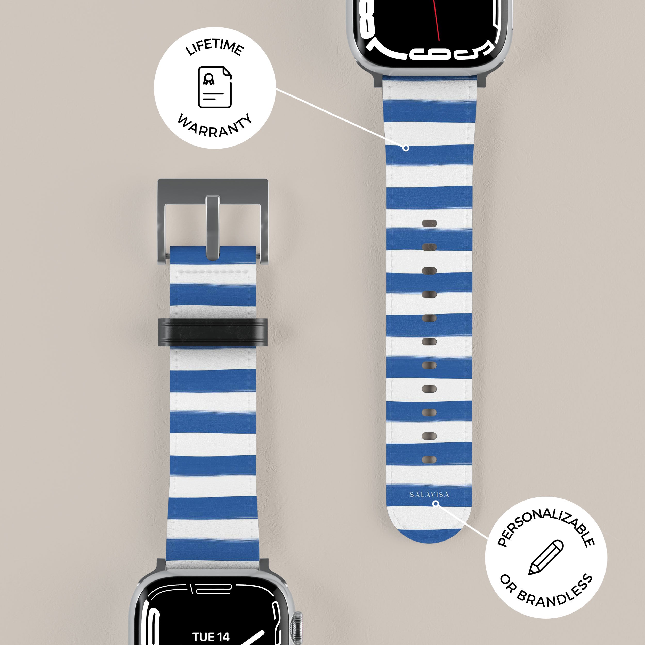 Premium Sailor Lines Apple Watch Band - Stylish & Durable Replacement Strap for Apple Watch Series 1-9 - Perfect for Sports, Workouts & Everyday Fashion