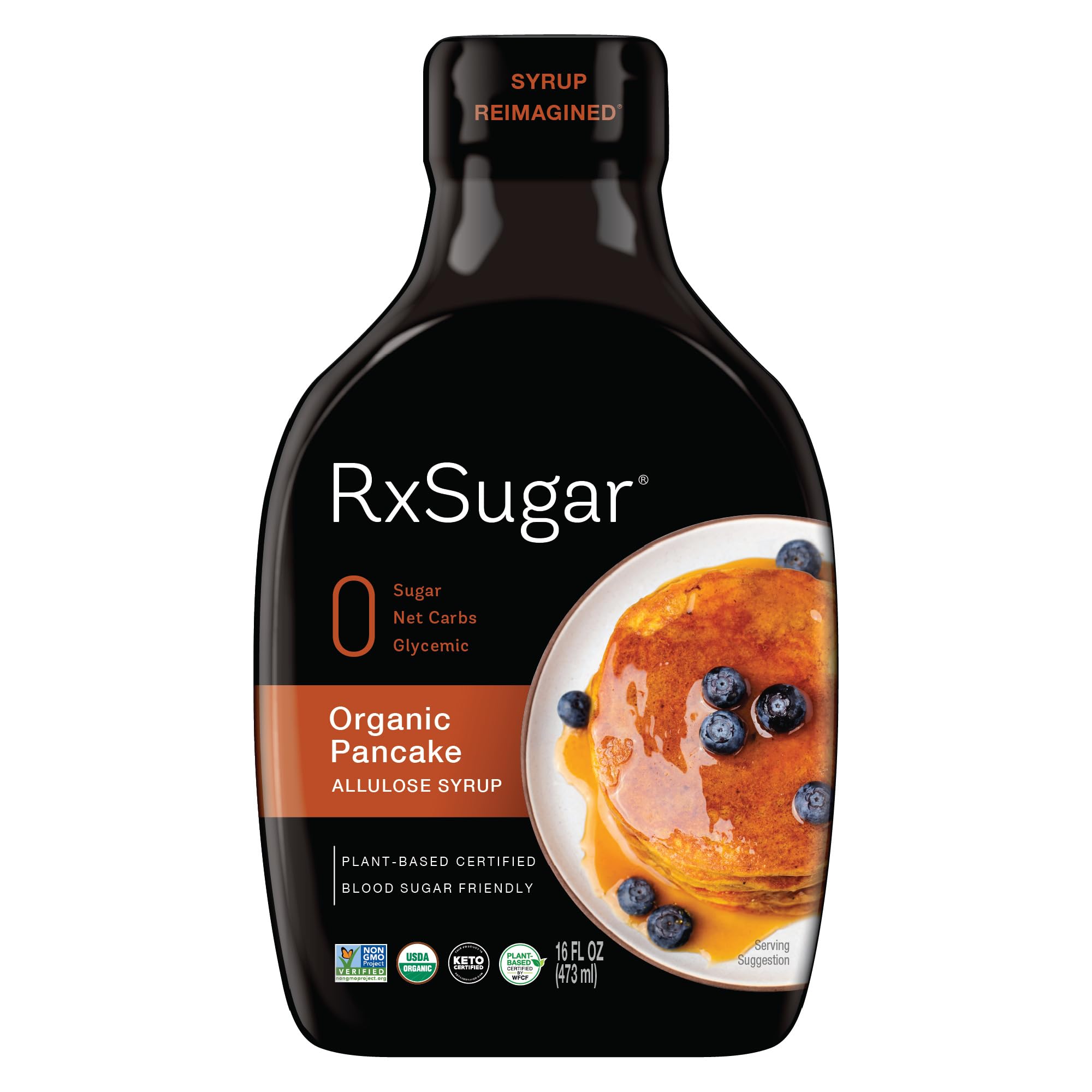 Organic Pancake Syrup 2-Pack with Allulose Sweetener | Diabetes-Safe, Keto Certified, Non-GMO & Gluten-Free | Natural Sugar Alternative for Healthy Breakfast & Desserts | Perfect for Pancakes, Waffles & Yogurt Toppings