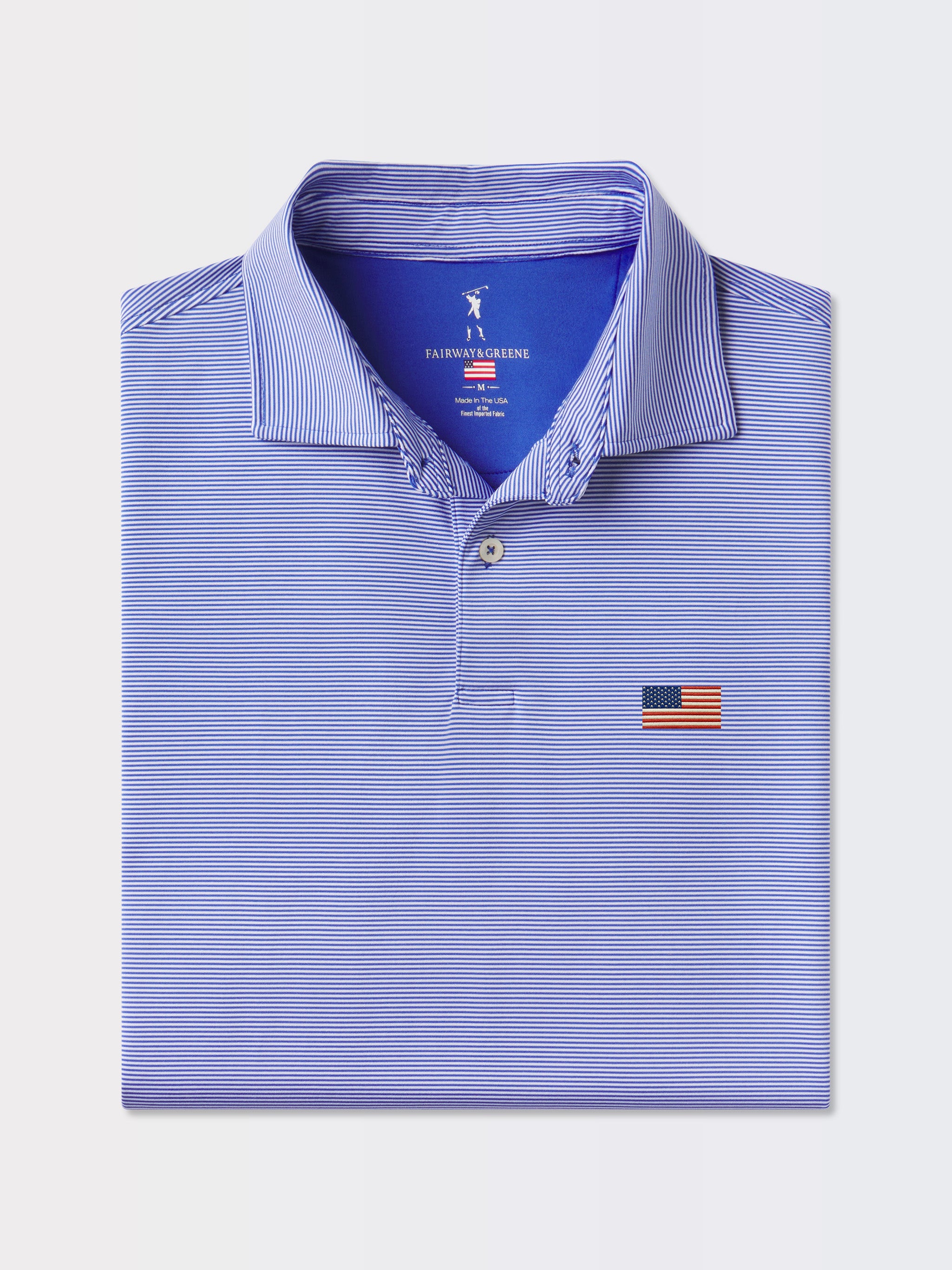 USA Flag Jersey Polo Shirt - Patriotic Mini Stripe Design for Men & Women - Perfect for 4th of July, Memorial Day & Outdoor Events