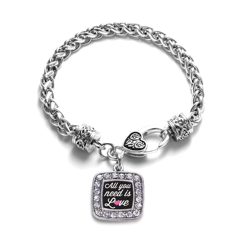 Elegant Silver Square Charm Bracelet with Cubic Zirconia - Dainty Sterling Silver Jewelry for Women - Perfect for Parties, Weddings & Everyday Wear
