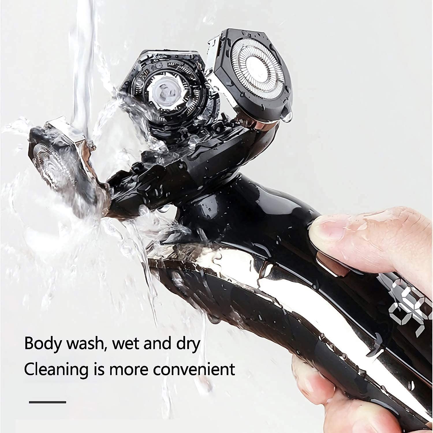 Men's Electric Razor - Waterproof Rotary Shaver for Dry/Wet Use, Cordless USB Rechargeable Travel Shaver with Nose Hair Trimmer & Facial Cleansing Brush - Perfect for Home, Travel, and Gifts for Husband