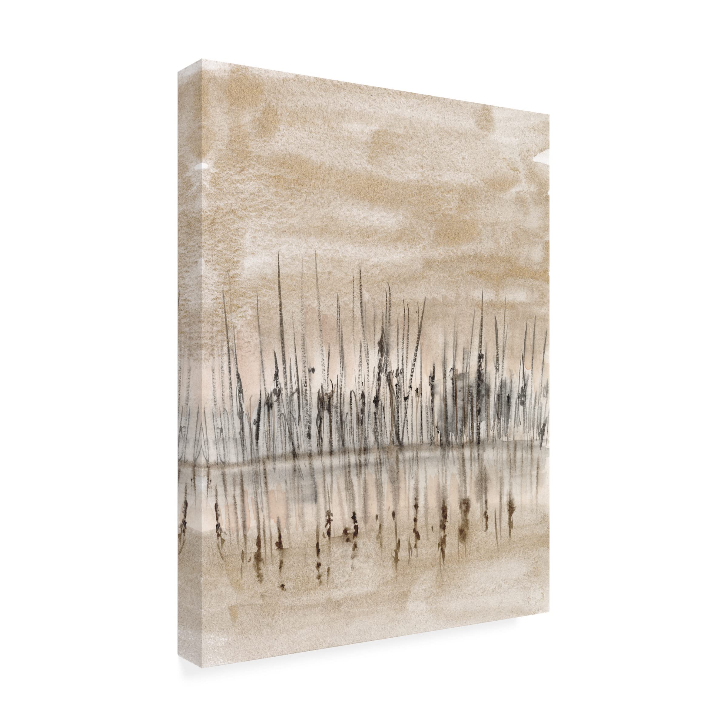 Jennifer Goldberger 'Marshline Reflection II' Canvas Wall Art - Modern Abstract Painting for Living Room, Bedroom & Office Decor