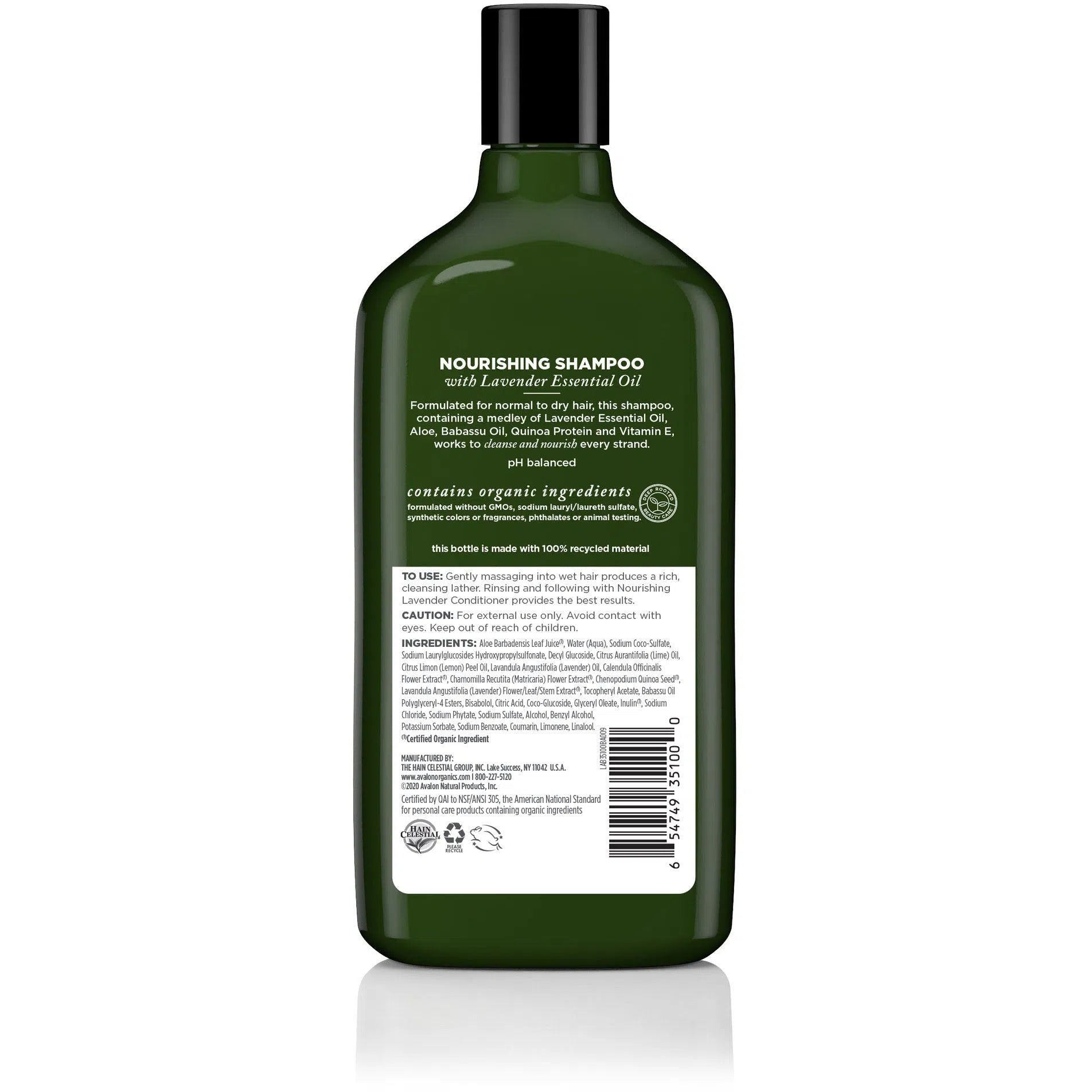 Avalon Organics Nourishing Lavender Shampoo for Dry Hair - Sulfate-Free & Vegan Hair Care - Perfect for Daily Use & Scalp Soothing