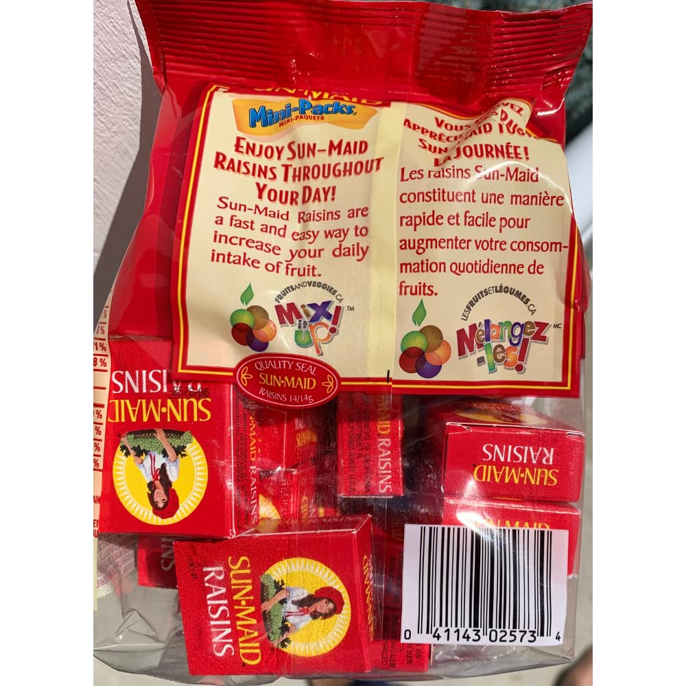 Sun-Maid Mini-Snacks Raisins - 28 Pack (14g Each) | Healthy Dried Fruit Snacks for Kids & Adults | Perfect for Lunchboxes, Hiking & On-the-Go Snacking