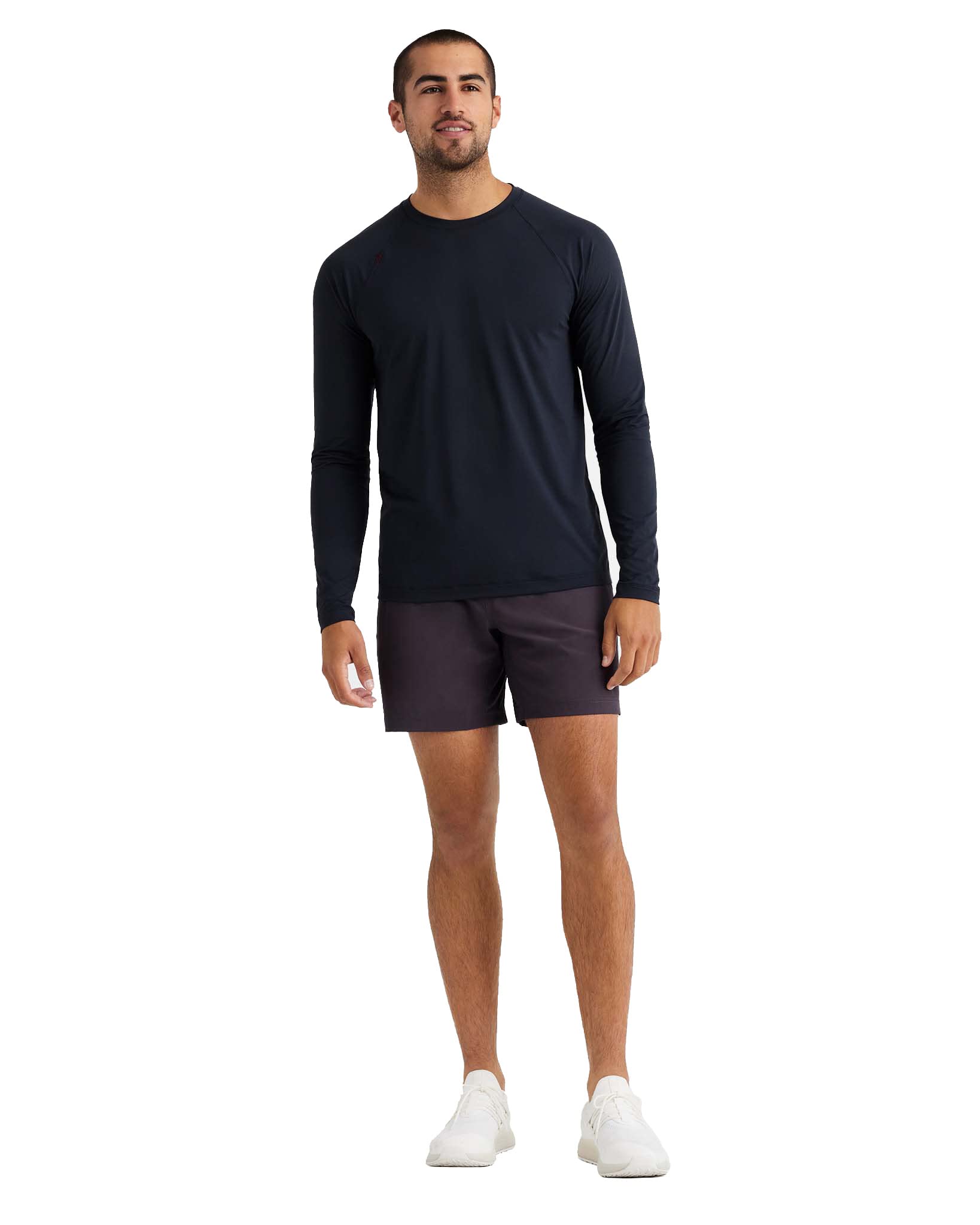 Rhone Reign Men's Long Sleeve Workout Shirt - Anti Odor & Quick Dry Performance Gym Shirt with UPF 50+ Sun Protection - Ideal for Running, Training & Outdoor Activities