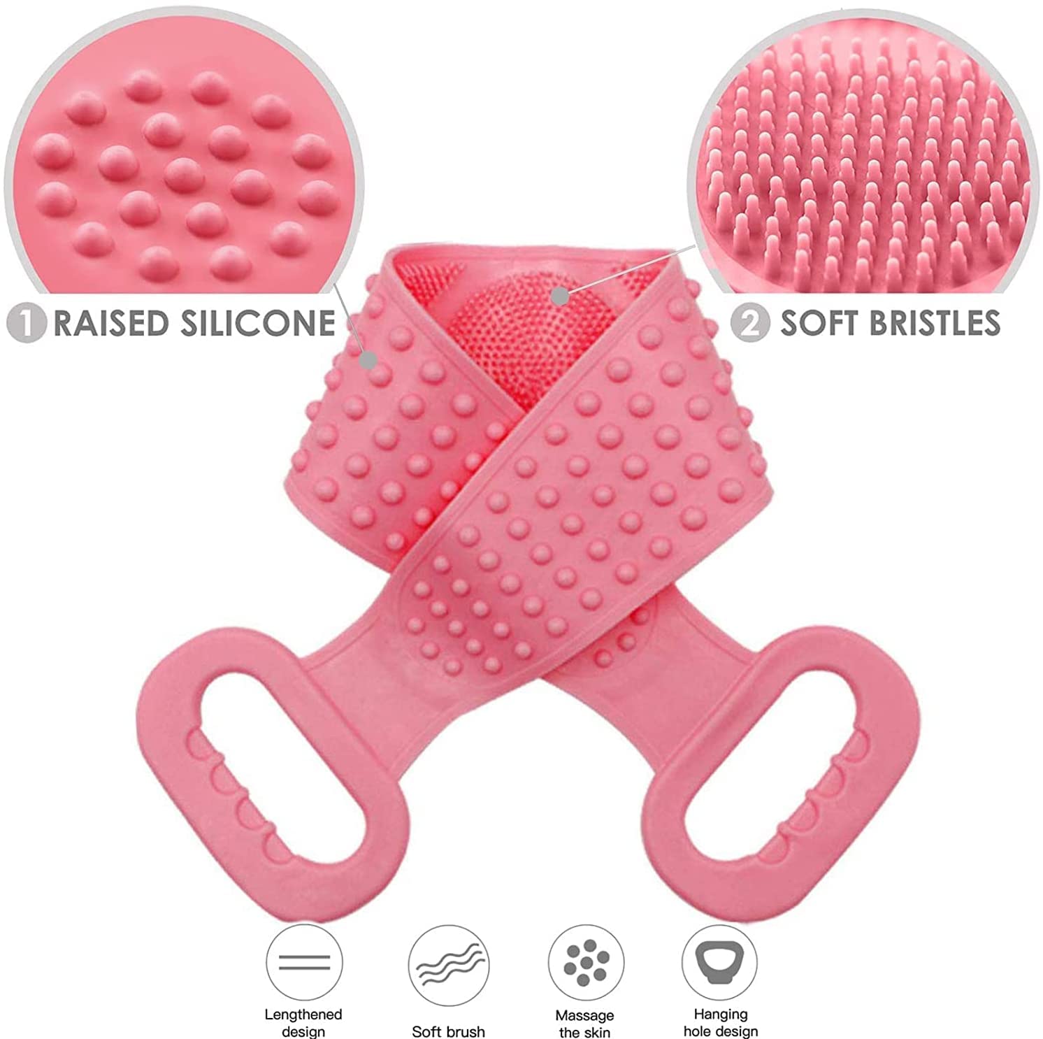 YUXANA Silicone Body Scrubber - Exfoliating Shower Brush for Deep Cleaning & Massage - Perfect for Men & Women