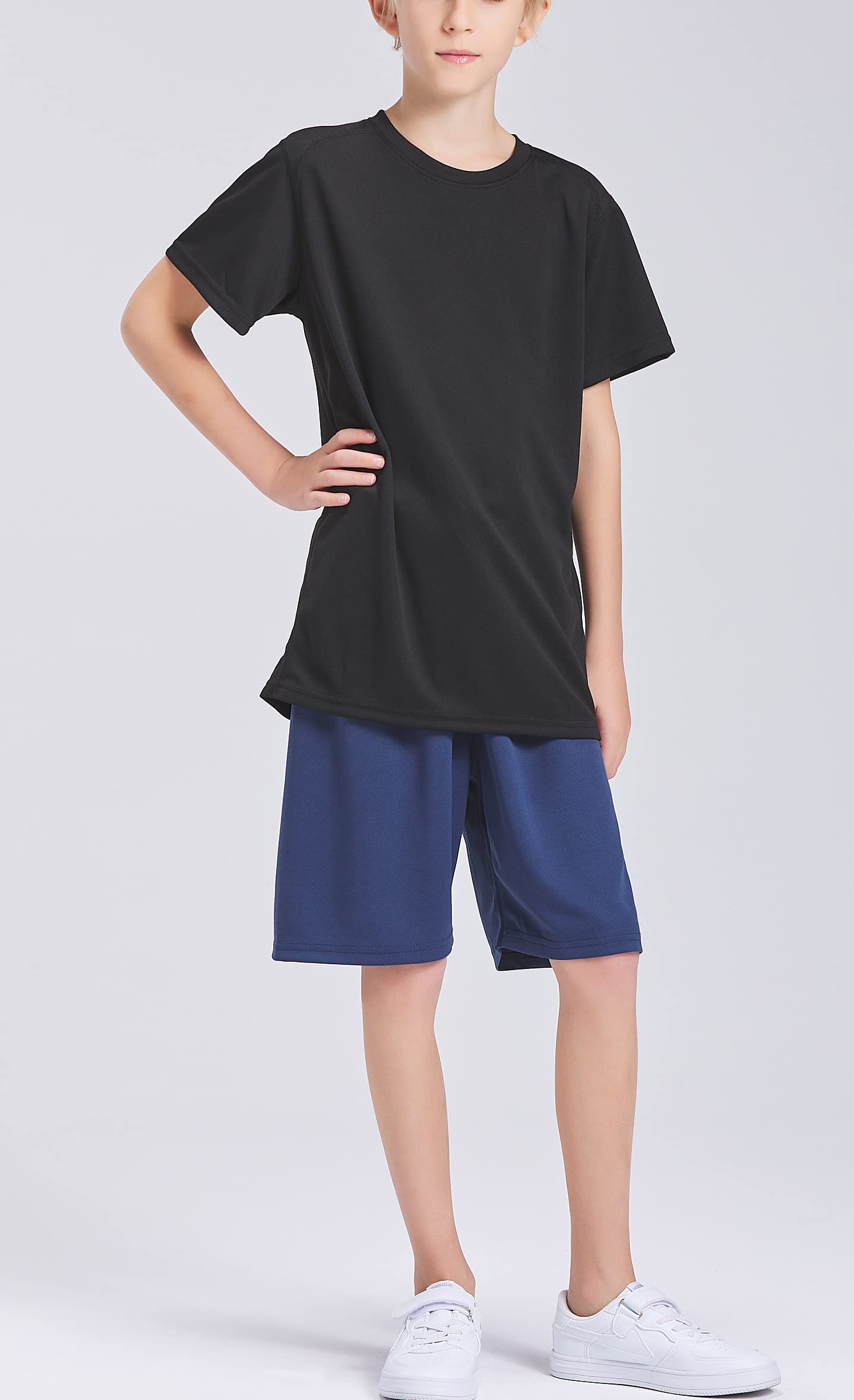 Boys' Loose Fit Athletic Shorts - Moisture Wicking Performance Mesh Gym Shorts for Running, Basketball & Outdoor Sports