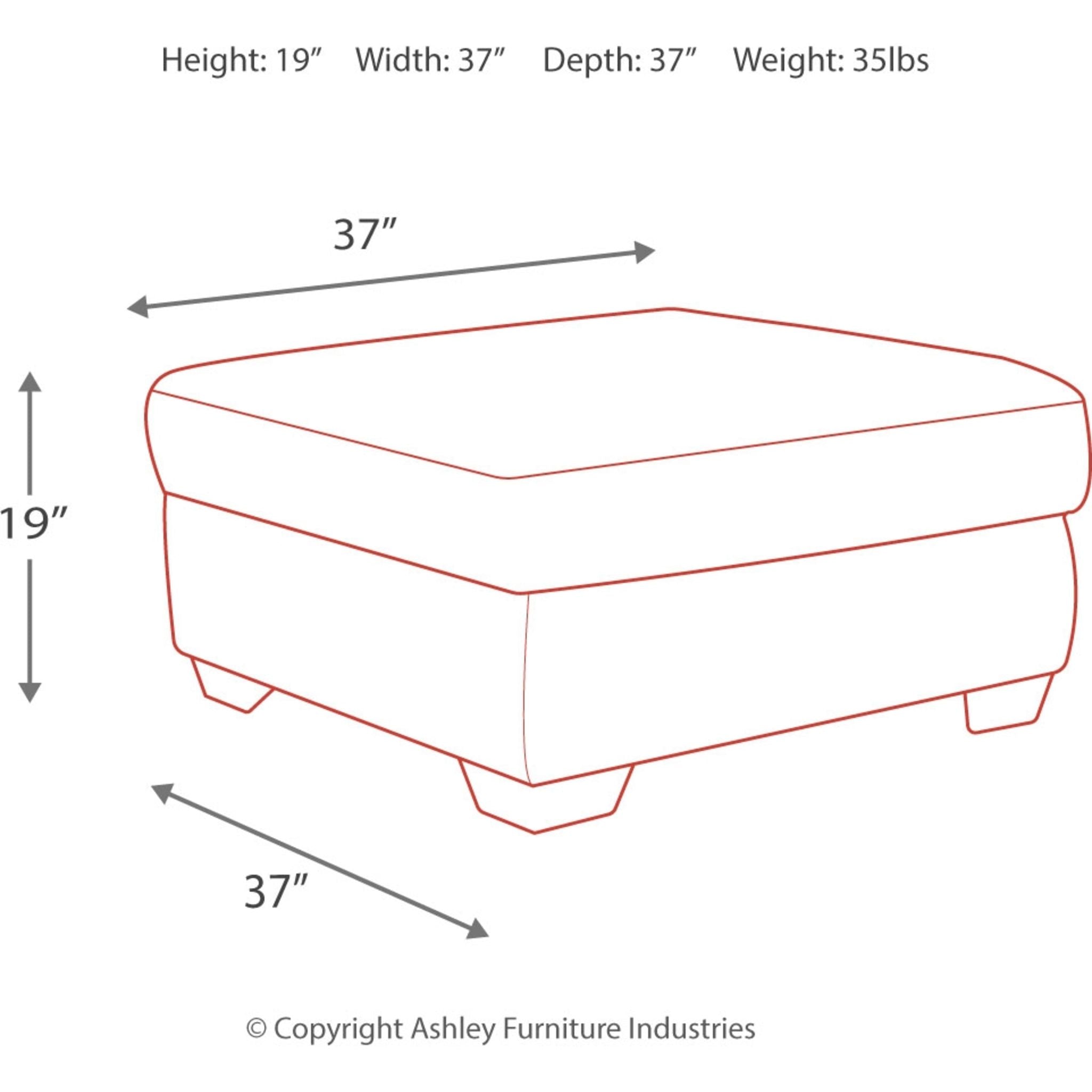 Accrington Oversized Accent Ottoman with Granite Finish - Stylish Footrest & Extra Seating for Living Room, Bedroom or Office