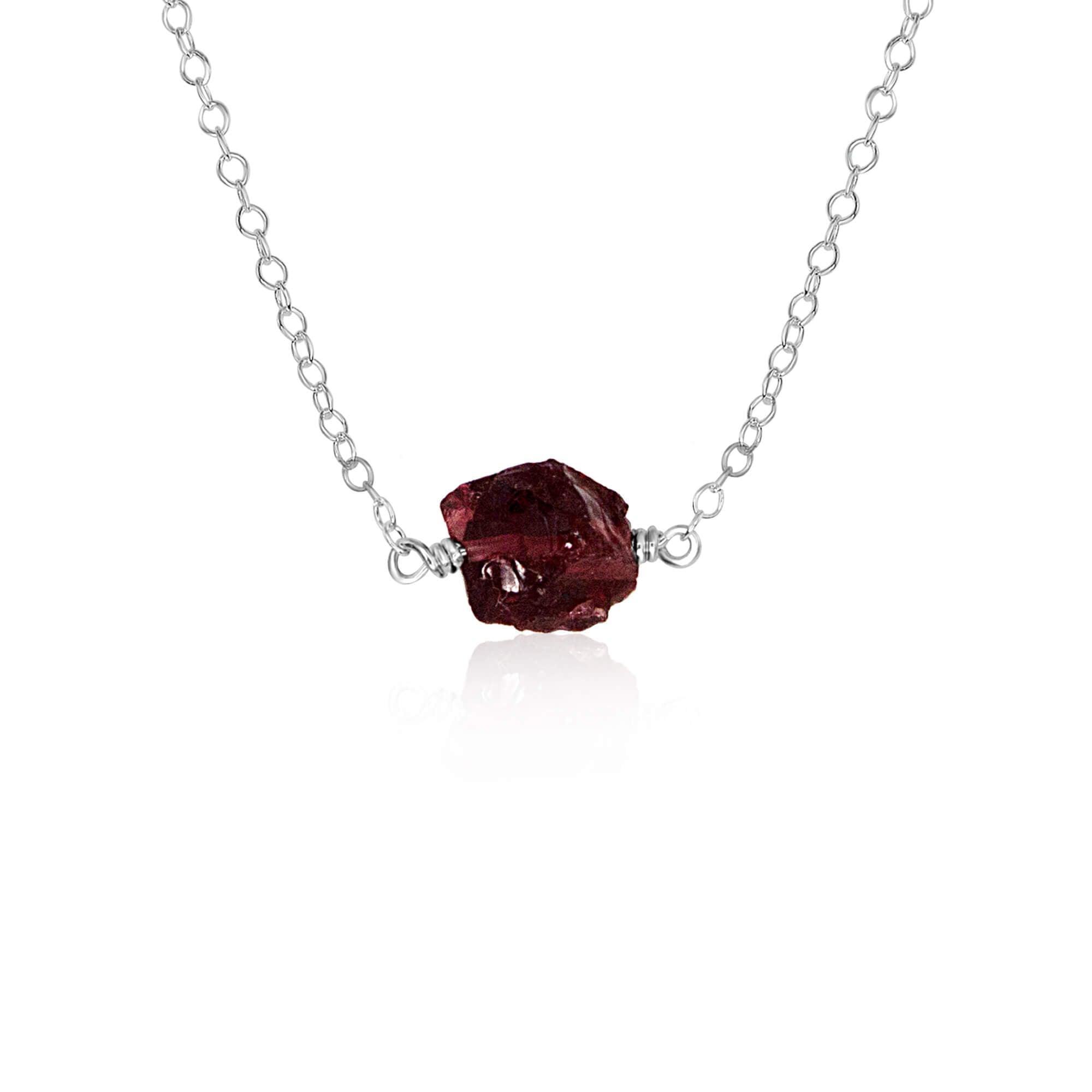 Natural Raw Garnet Crystal Nugget Necklace – Handmade Boho Jewelry for Women | Perfect for Everyday Wear, Meditation & Spiritual Healing