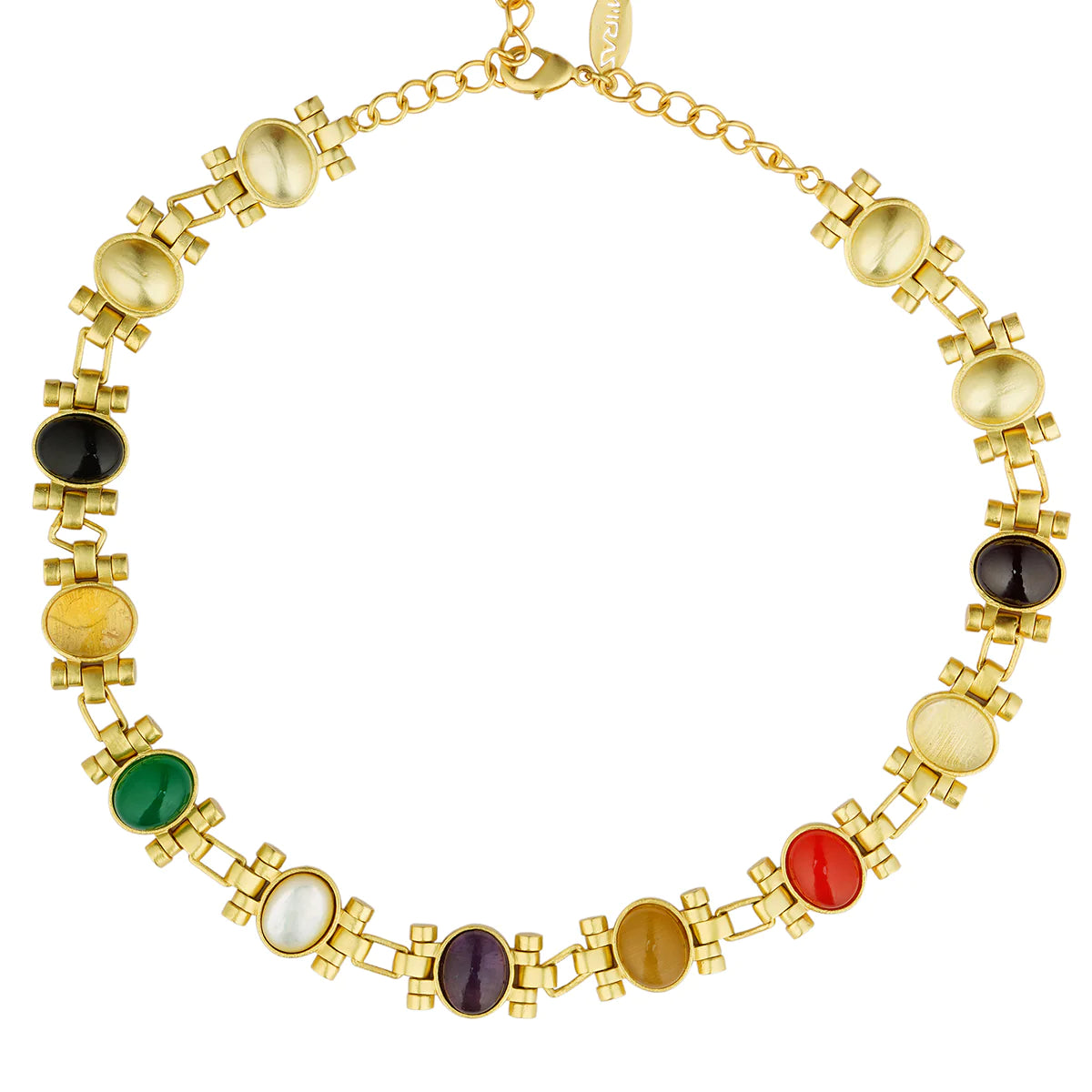 Vibrant Navratna Gemstone Necklace for Women - Elegant Handmade Jewelry for Parties, Weddings & Special Occasions