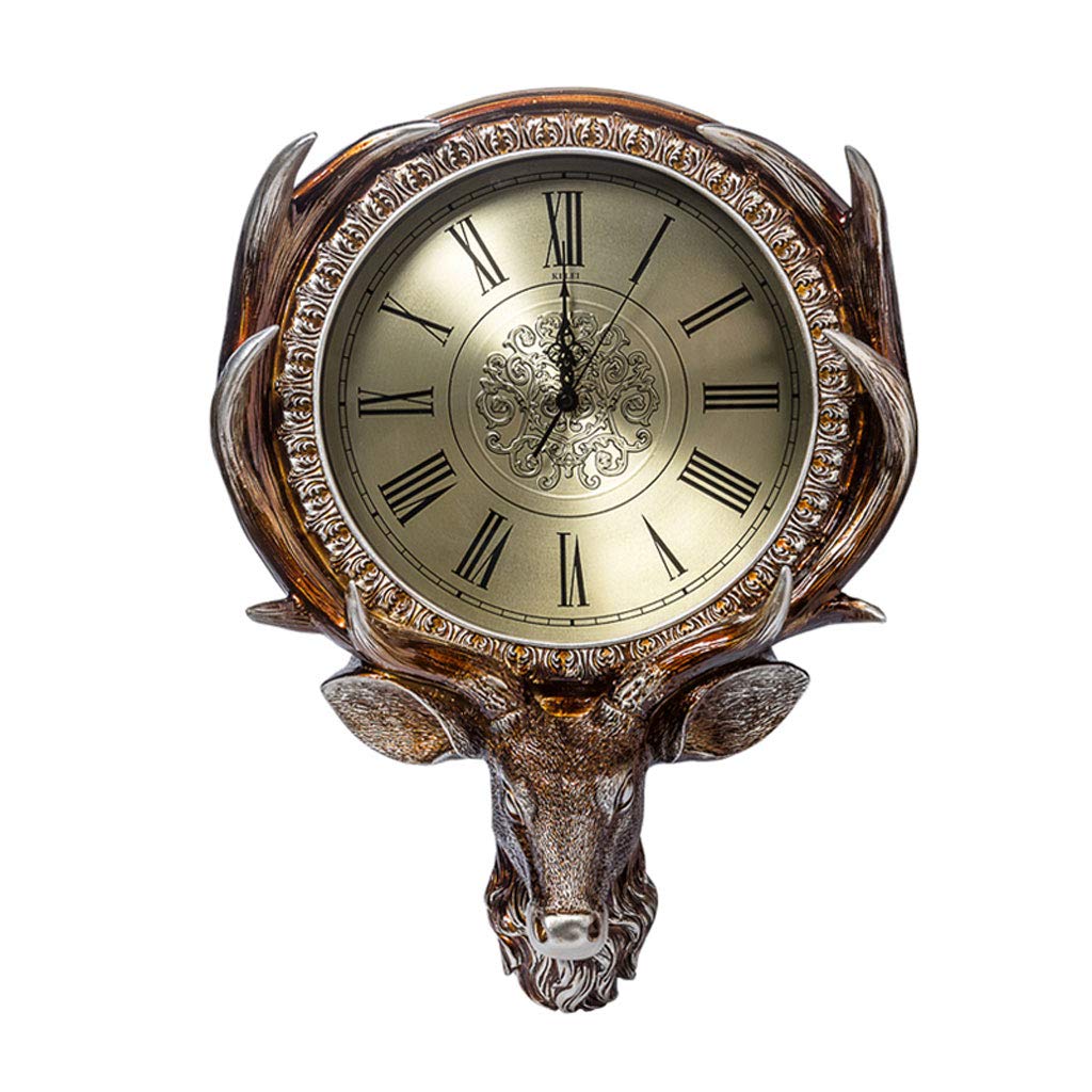 Modern Deer Horn Wall Clock - Silent Non-Ticking European Style Living Room Decor for Home & Office (Color: Black) | Perfect for Bedroom, Study, and Office Spaces