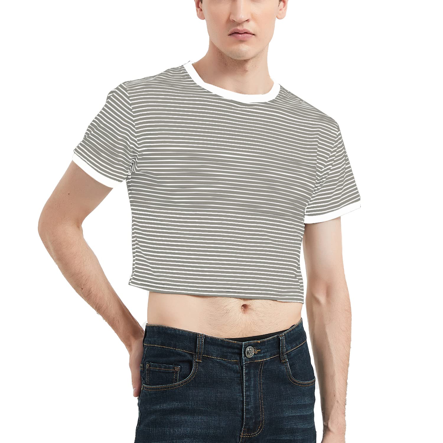QOYDOY Men's Cotton Cropped Tank Top - Breathable Short Sleeve Muscle Tee for Gym, Workout & Summer Fashion