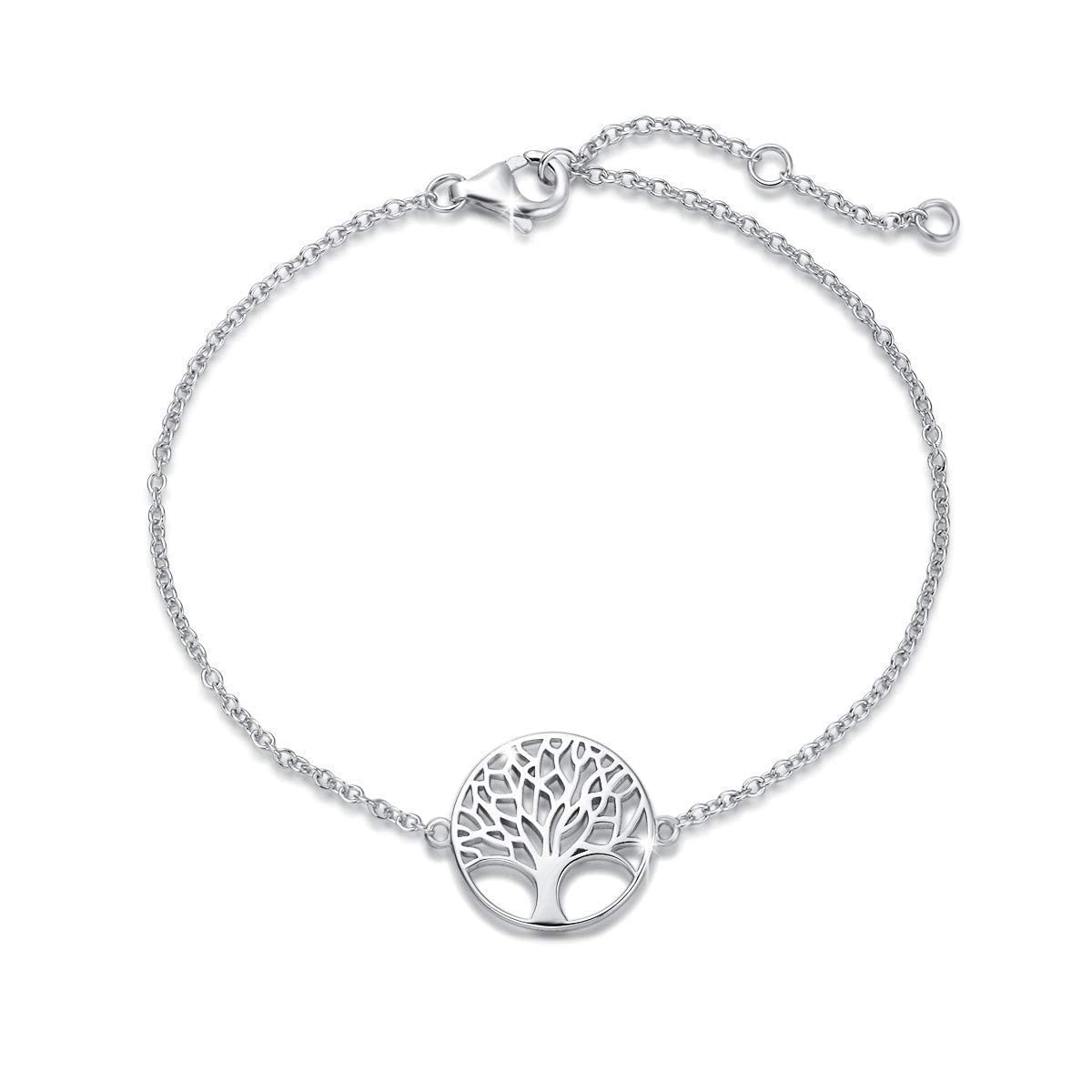 AGVANA Sterling Silver Tree of Life Necklace, Bracelet & Earrings Set - Elegant Jewelry Gift for Women & Girls - Perfect for Birthdays, Anniversaries & Spiritual Occasions