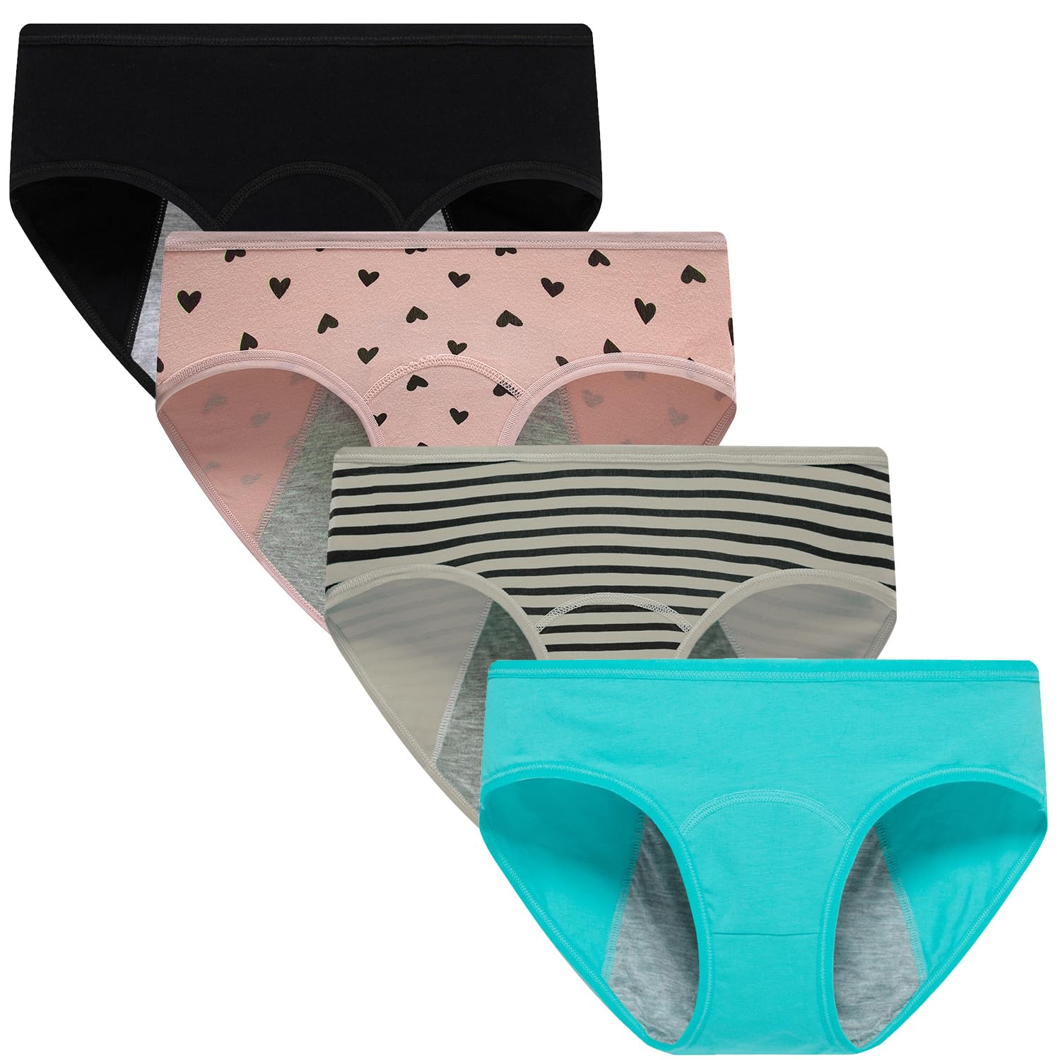 Teen Girls Period Underwear - Cotton Soft Briefs for Teens & Women | Comfortable for School & Sleep