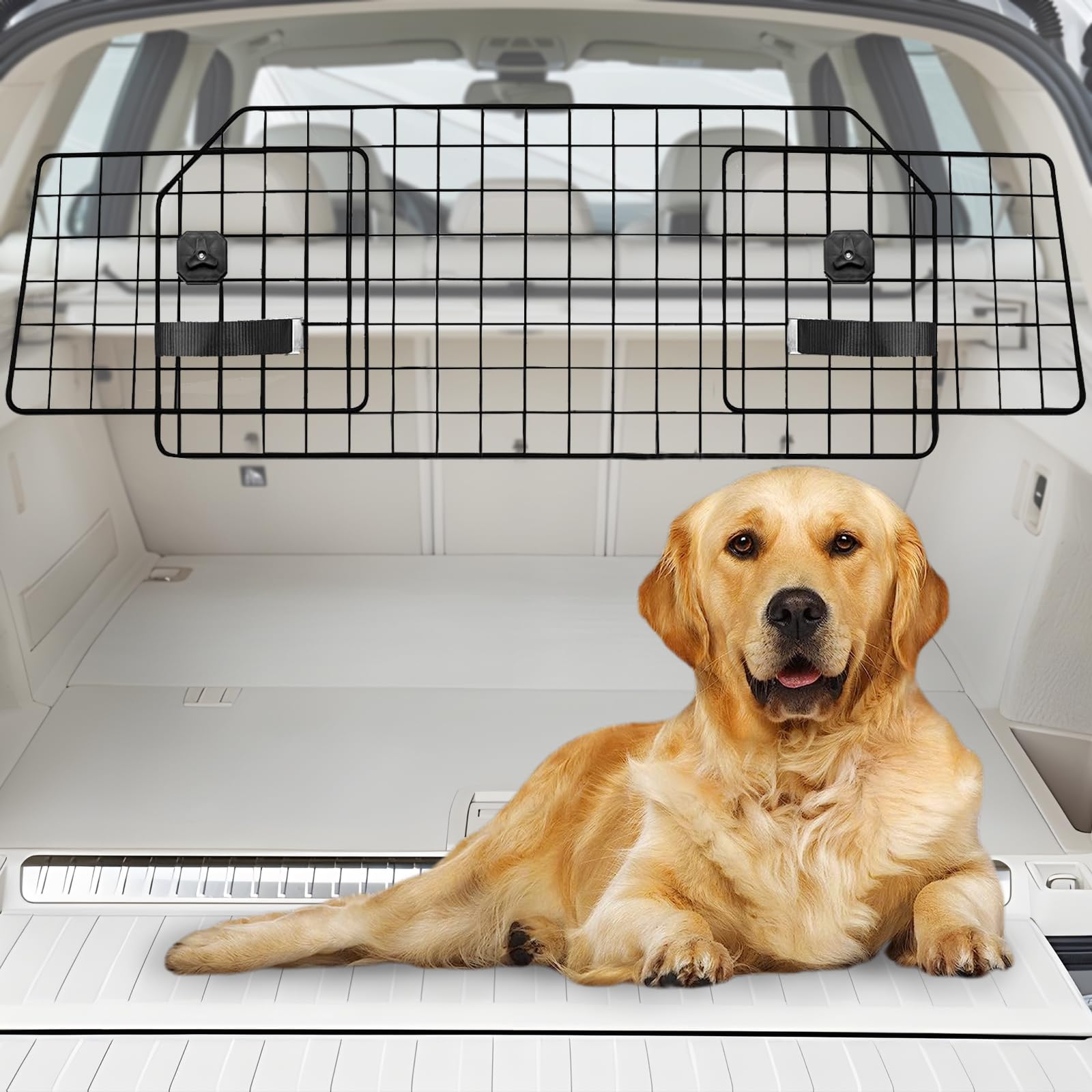 Universal MBR&MBS Dog Barrier for SUVs & Vans - Adjustable Heavy-Duty Pet Gate for Safe Travel
