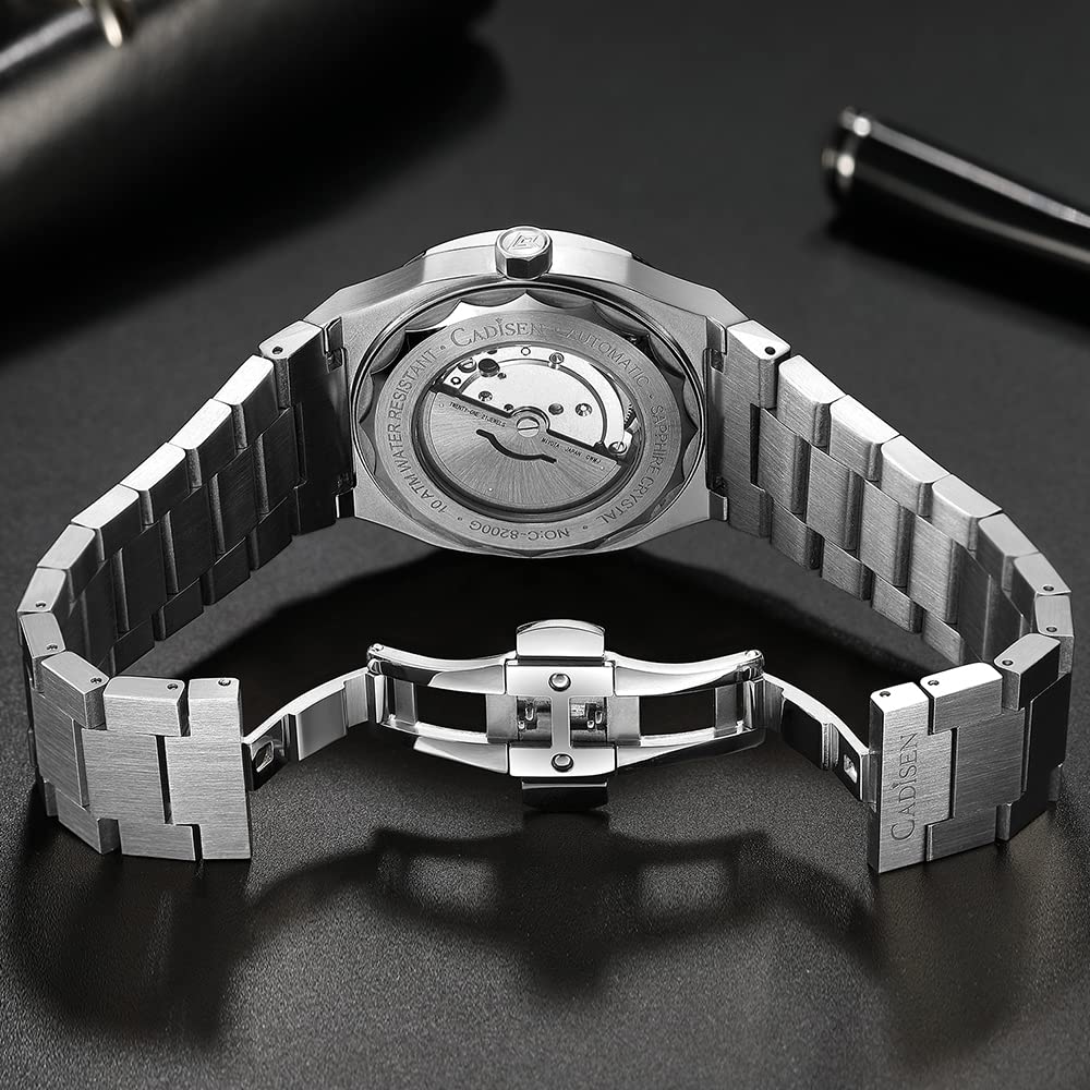 CADISEN Men's Automatic Watch with NH35 Movement - Sapphire Crystal Glass, Waterproof, Casual & Business Timepiece - Perfect for Office, Formal Events & Everyday Wear