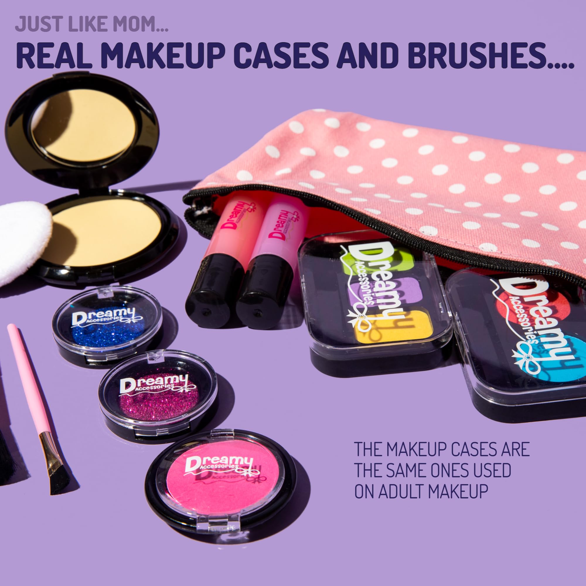 Pretend Makeup Kit for Girls - Customizable Cosmetic Bag Play Set, Fake Kids Makeup Toy for Toddlers Age 3-6 - Perfect for Role Play, Birthday Gifts & Pretend Beauty Salon Games