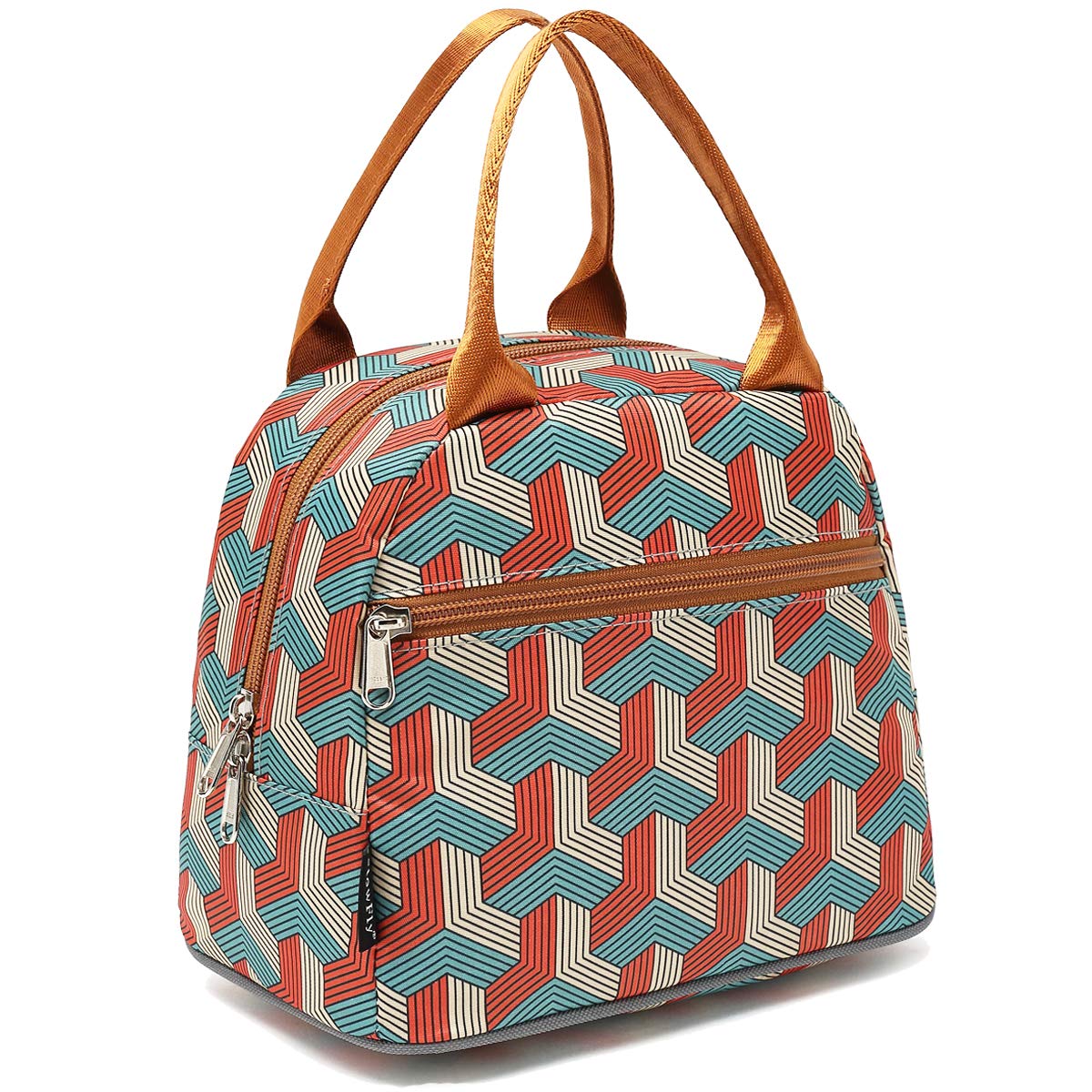 FlowFly Insulated Lunch Bag Tote - Reusable Cooler Lunch Organizer for Women & Men (Red) - Perfect for Work, School, Picnics & Outdoor Activities