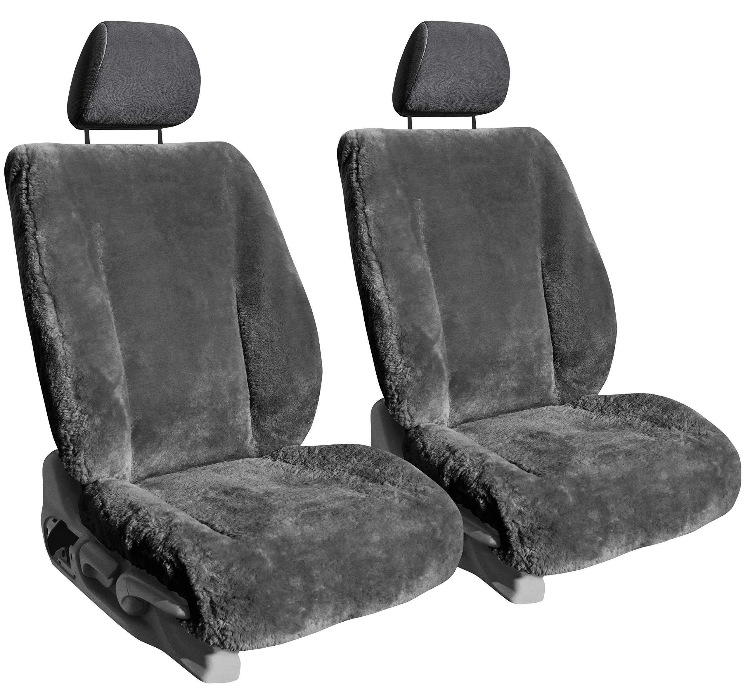 Premium Custom Sheepskin Seat Covers for Ford F150 (2015-2020) | Charcoal Gray | 40/20/40 Split Bench | All-Weather Protection & Luxury Comfort | Perfect for Road Trips, Winter Driving & Truck Enthusiasts