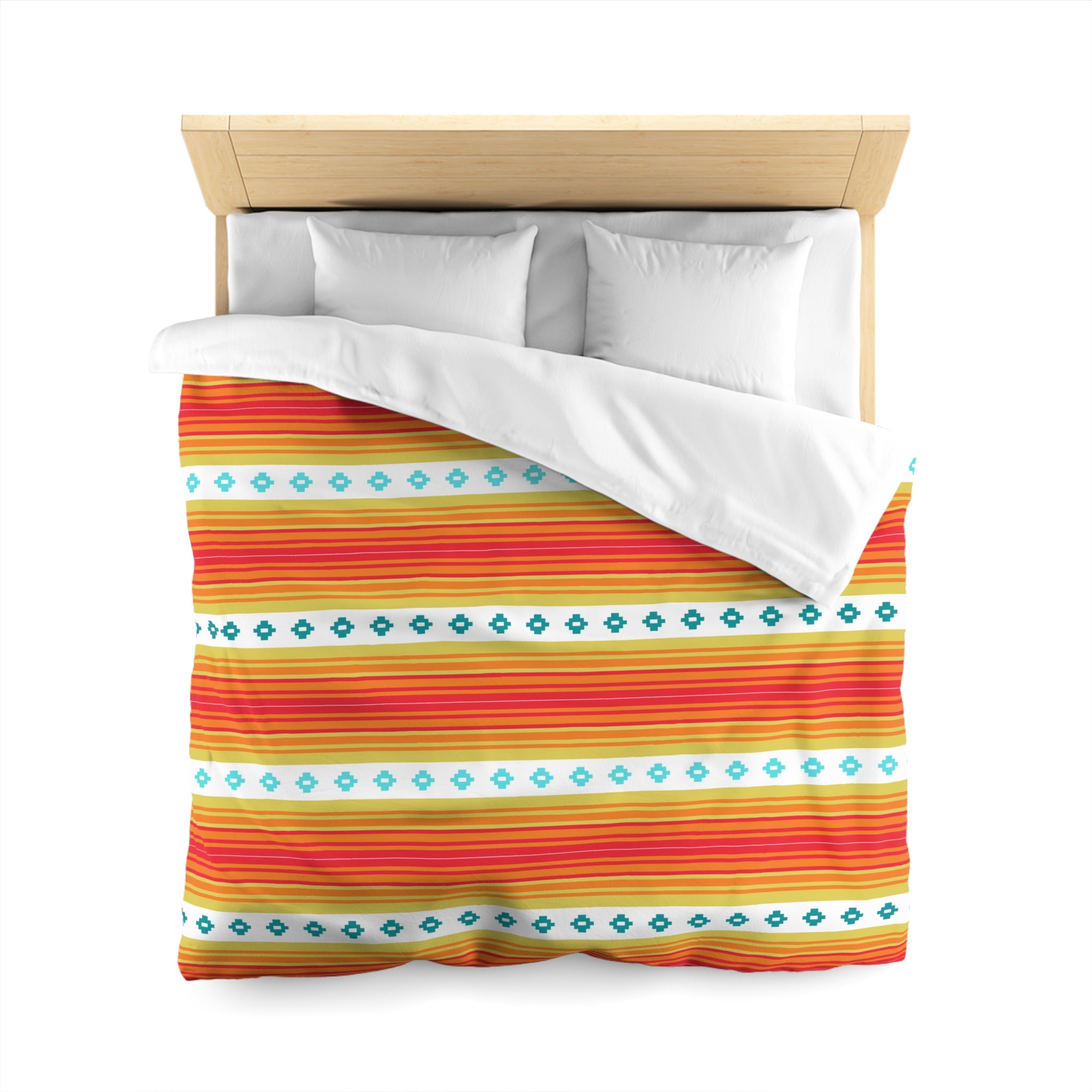 Southwestern Boho Bedroom Bedding Set - Soft Microfiber Duvet Cover with Piping - Queen, King, Full & Twin Sizes - Perfect for Guest Rooms & Vacation Homes