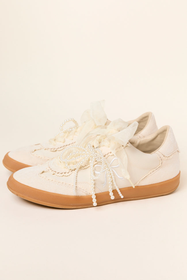 Victorian-Inspired Lace-Up Sneakers with Bow Detail - Elegant Casual Shoes for Women | Perfect for Daily Wear, Office, and Special Occasions