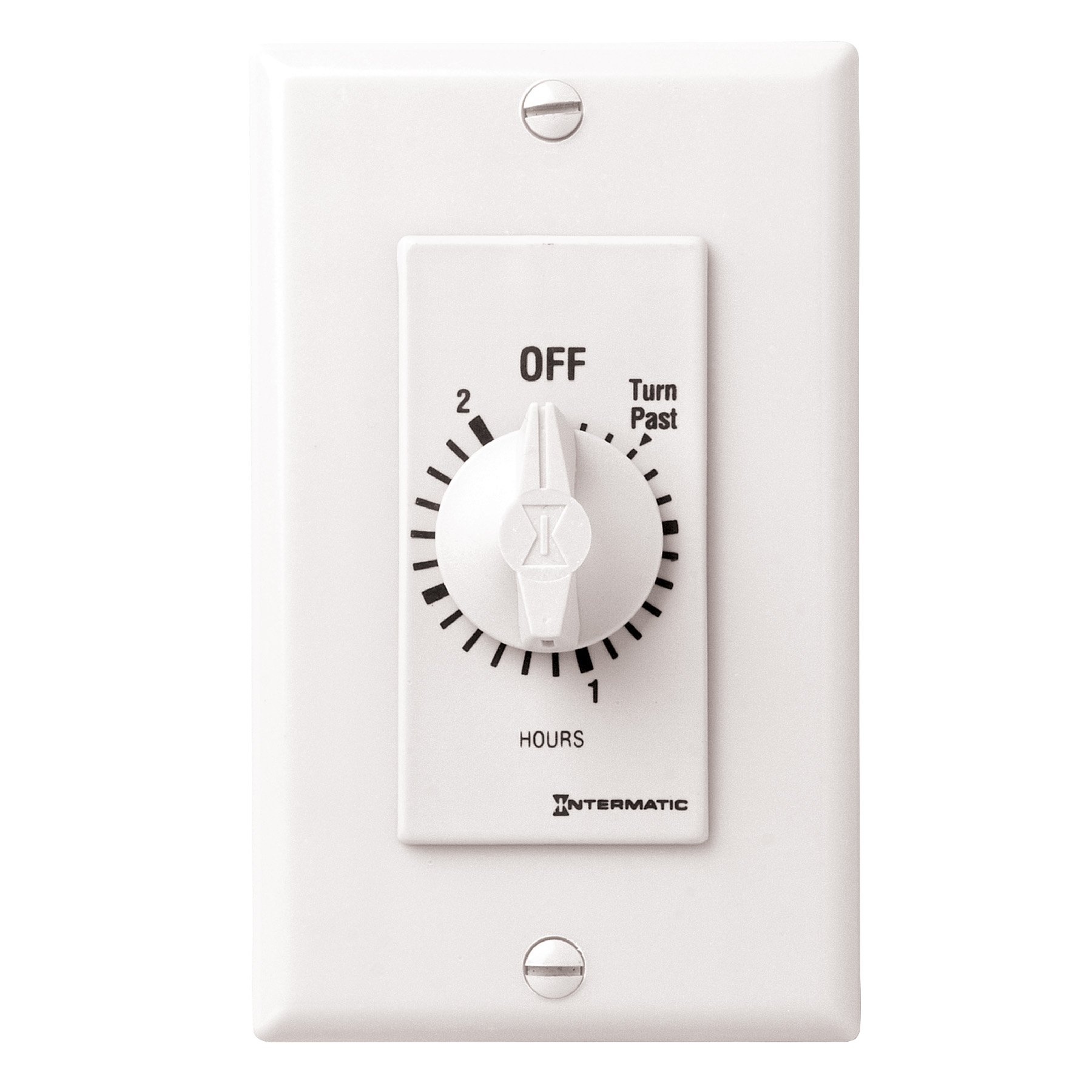 Intermatic FD32HW 2-Hour Spring-Loaded Wall Timer for Lights & Fans - White | Indoor Lighting & Appliance Control for Home, Office & Garage