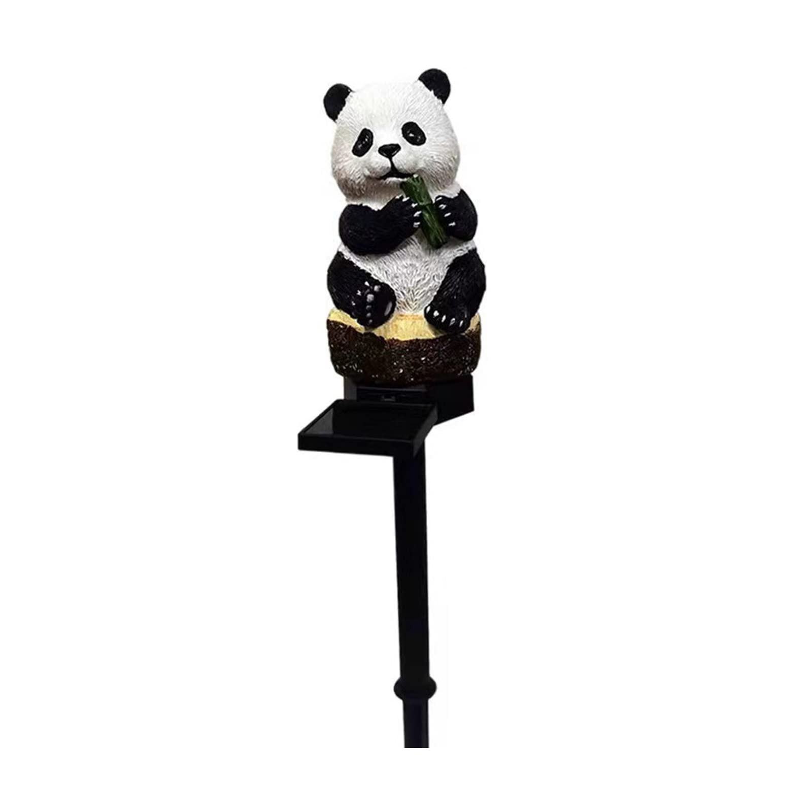 Pannow 2Pcs Solar Panda Lights - Waterproof LED Garden Decor for Outdoor Landscape, Patio, Lawn, Pathway & Backyard | Perfect for Camping, Porch & Nighttime Ambience