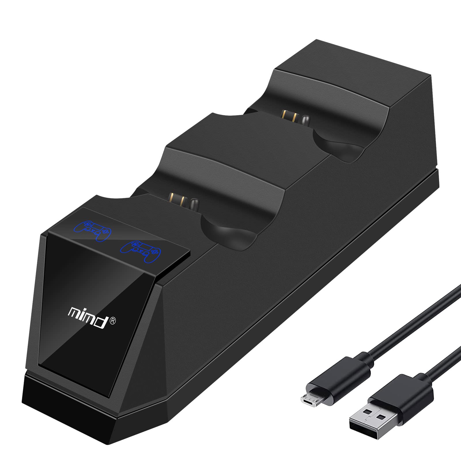 ARyee PS4 Controller Charging Station - Dual USB Charger Dock with Fast Charging Cable for Playstation 4/PS4 Slim/PS4 Pro - 1.8H Quick Charge - Perfect for Gaming Sessions & Multiplayer Setups